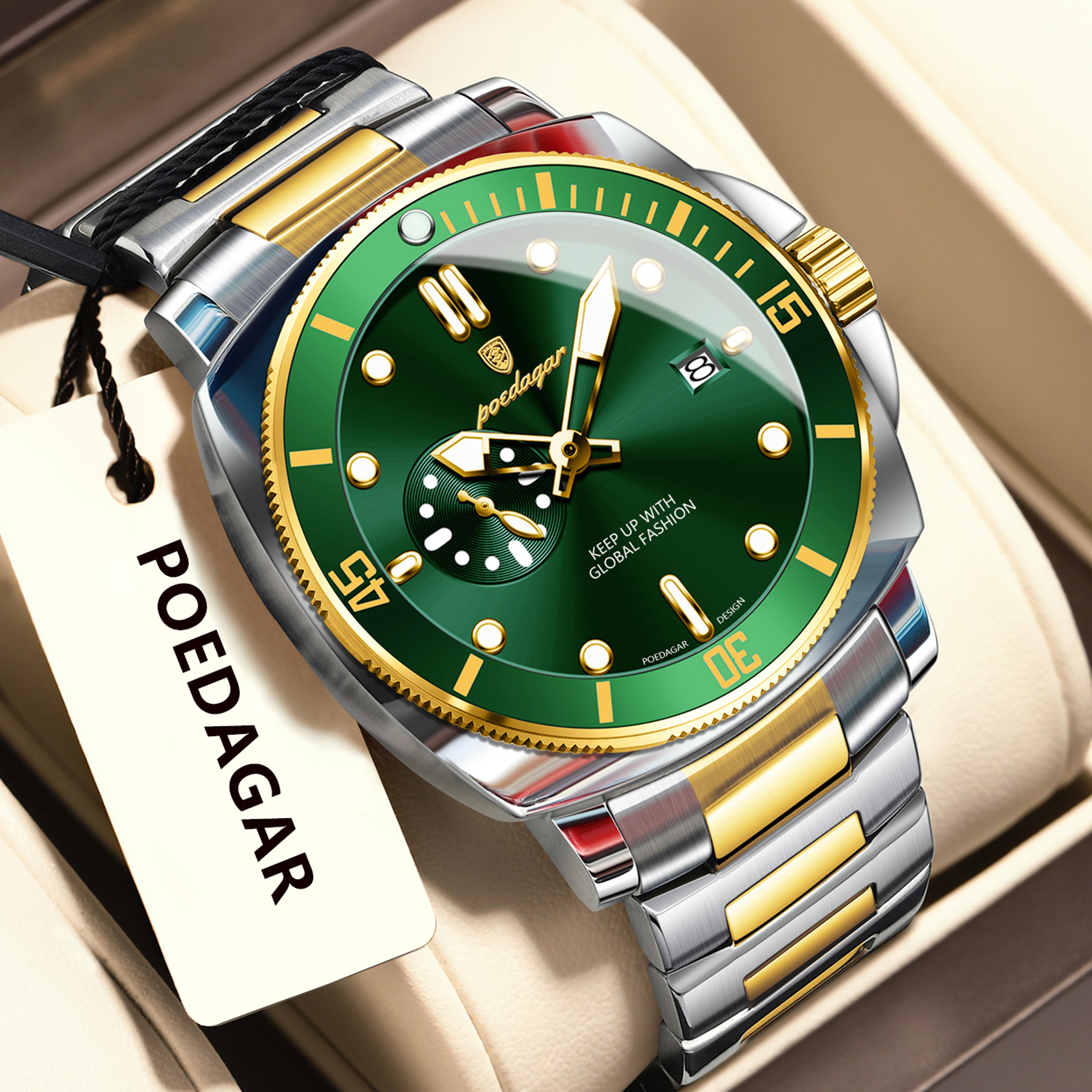 Waterproof Luminous Date Mens Watches Stainless Steel Business Quartz Luxury Wristwatch For Men 9