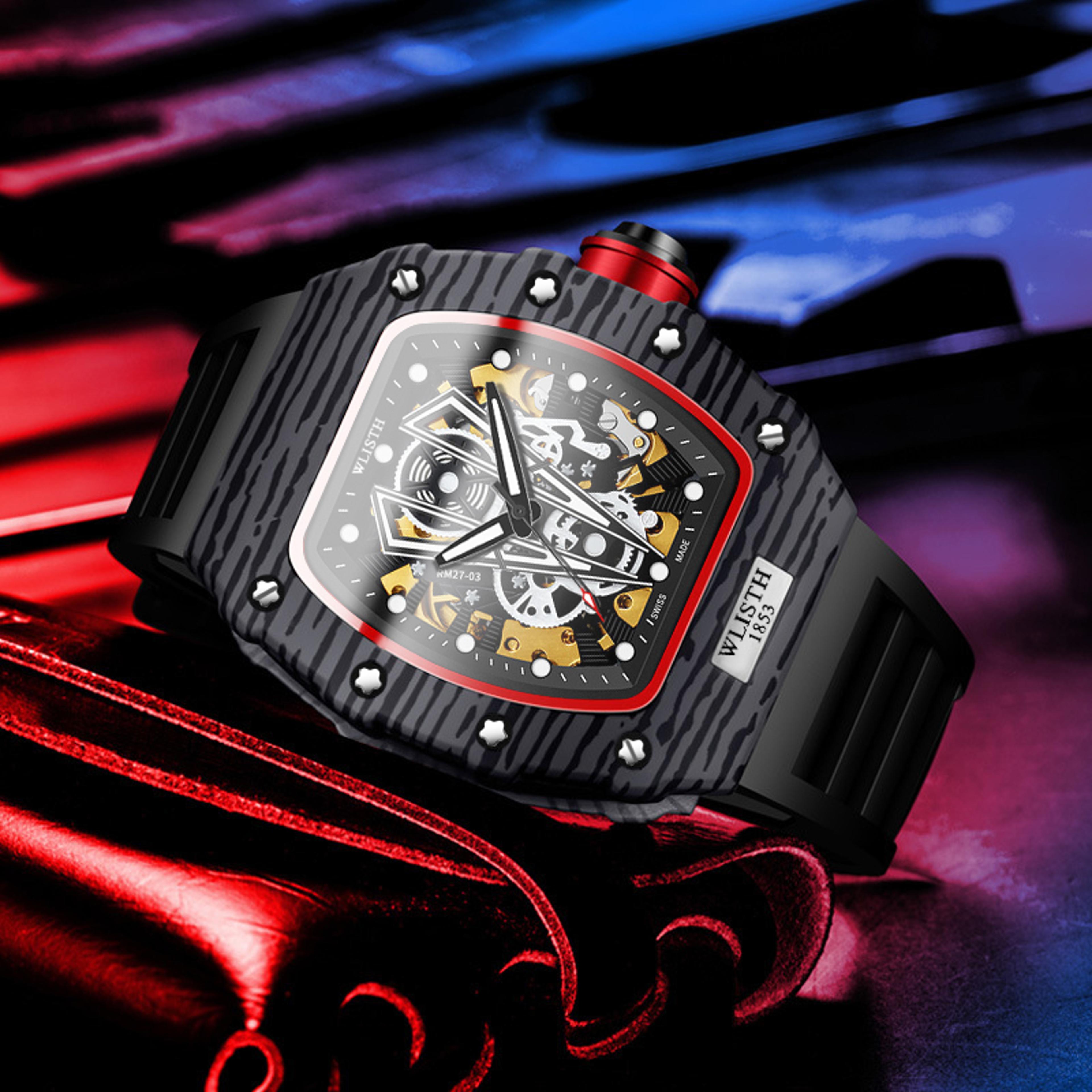 Business Mens Mechanical Watch Waterproof Luminous Barrel Design 2