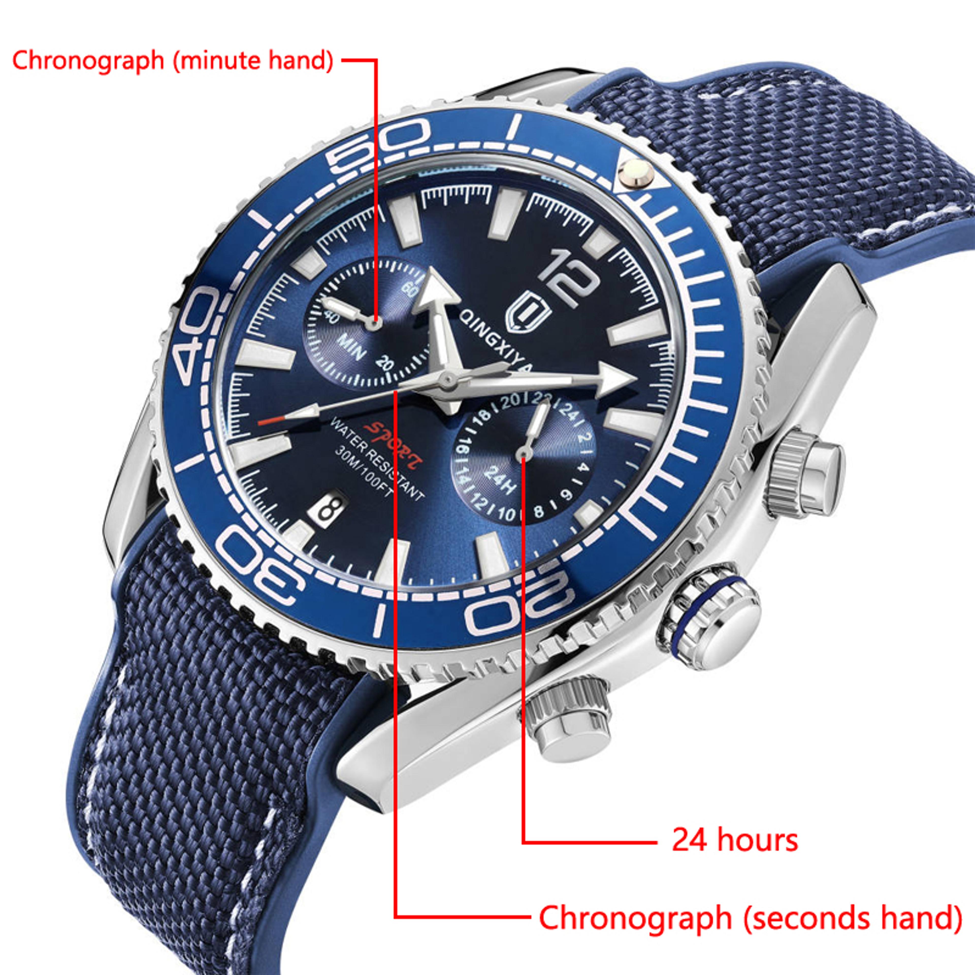 Men Brand Multifunctional Sports Watch Waterproof Quartz Chronograph With Luminous Display 2