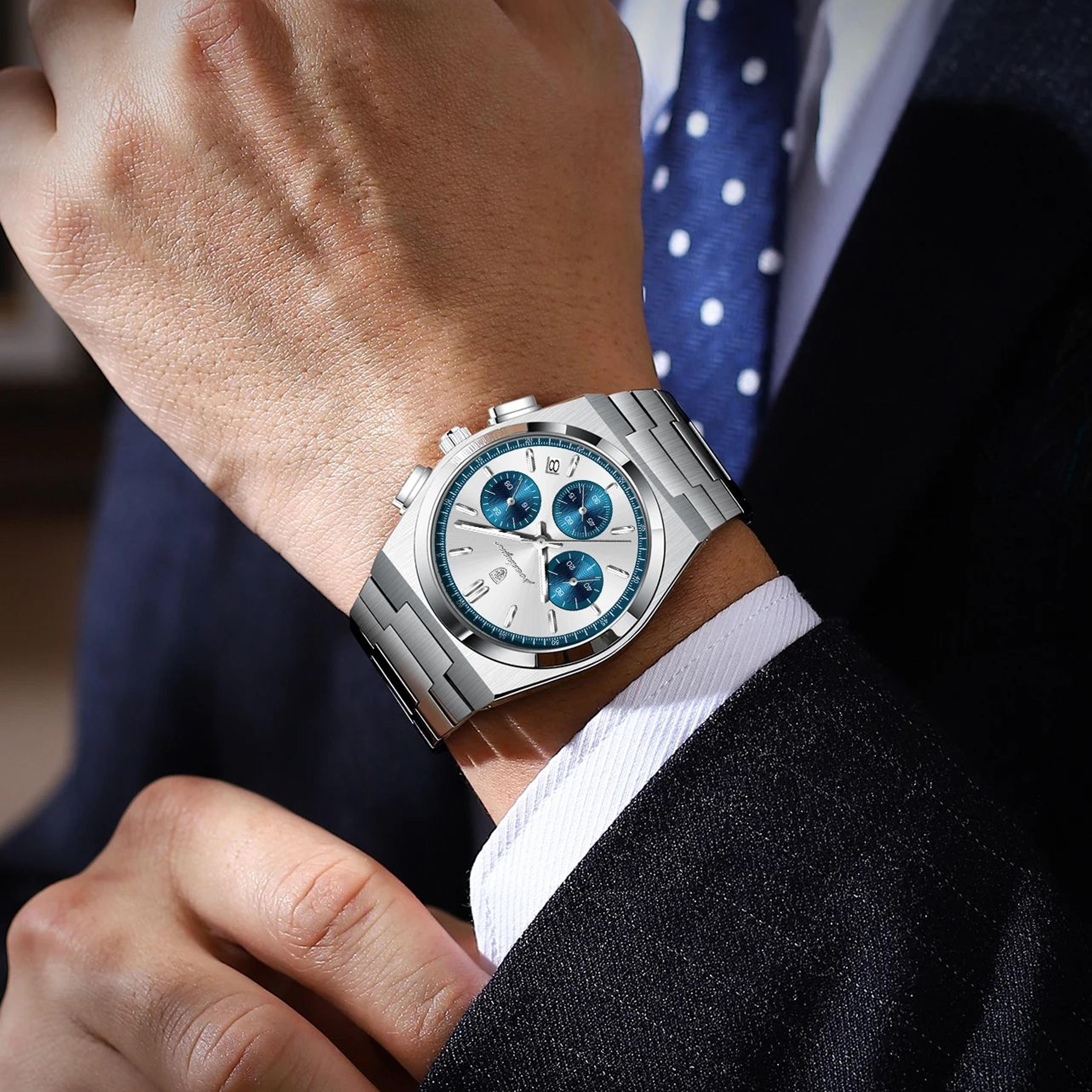 Luminous Business Watches For Men Fashion Men Wristwatch Chronograph Date Stainless Steel Quartz Ma 4