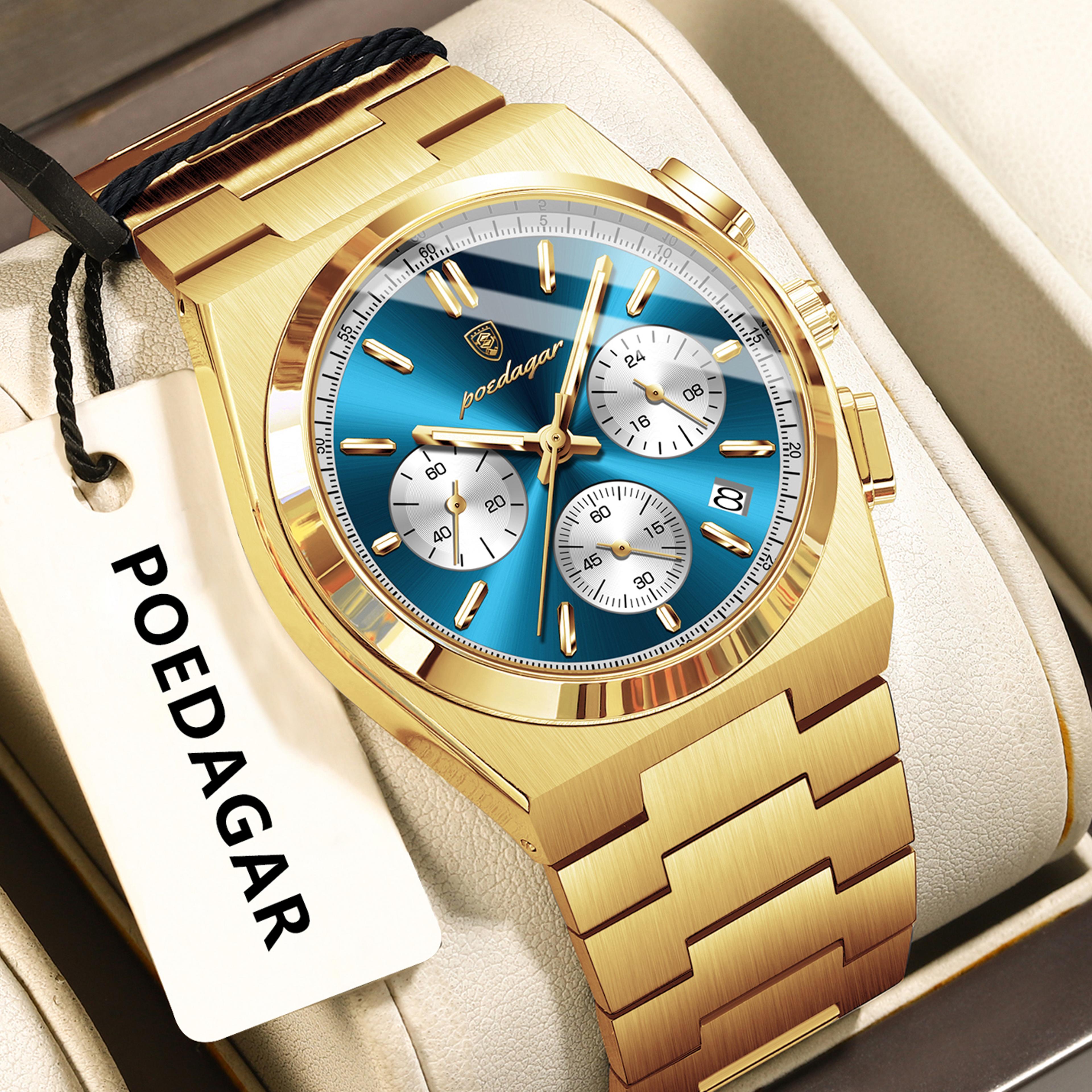 Luminous Business Watches For Men Fashion Men Wristwatch Chronograph Date Stainless Steel Quartz Ma 13
