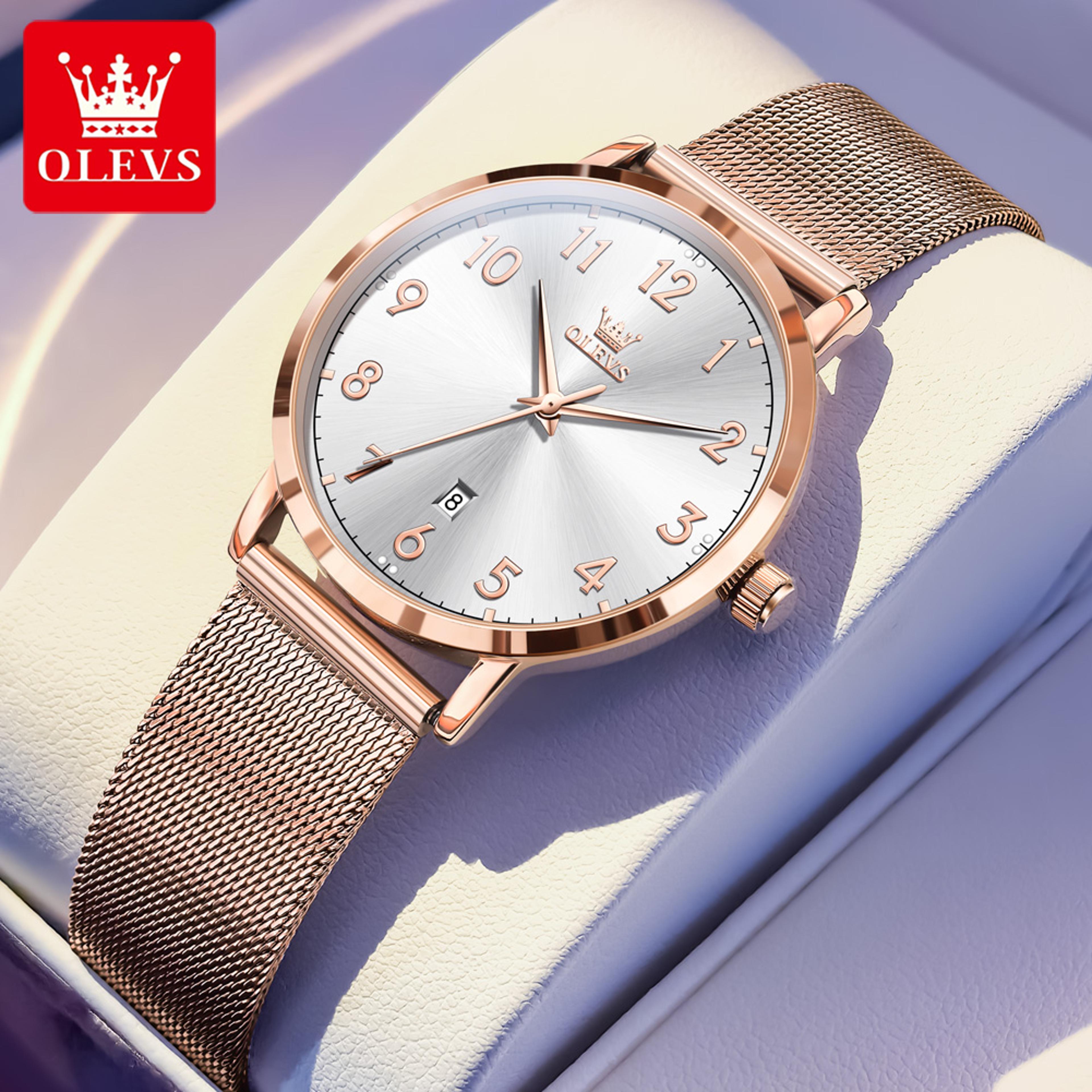 elegant rose gold digital waterproof watch, luxury brand new women quartz watch with simple bracelet