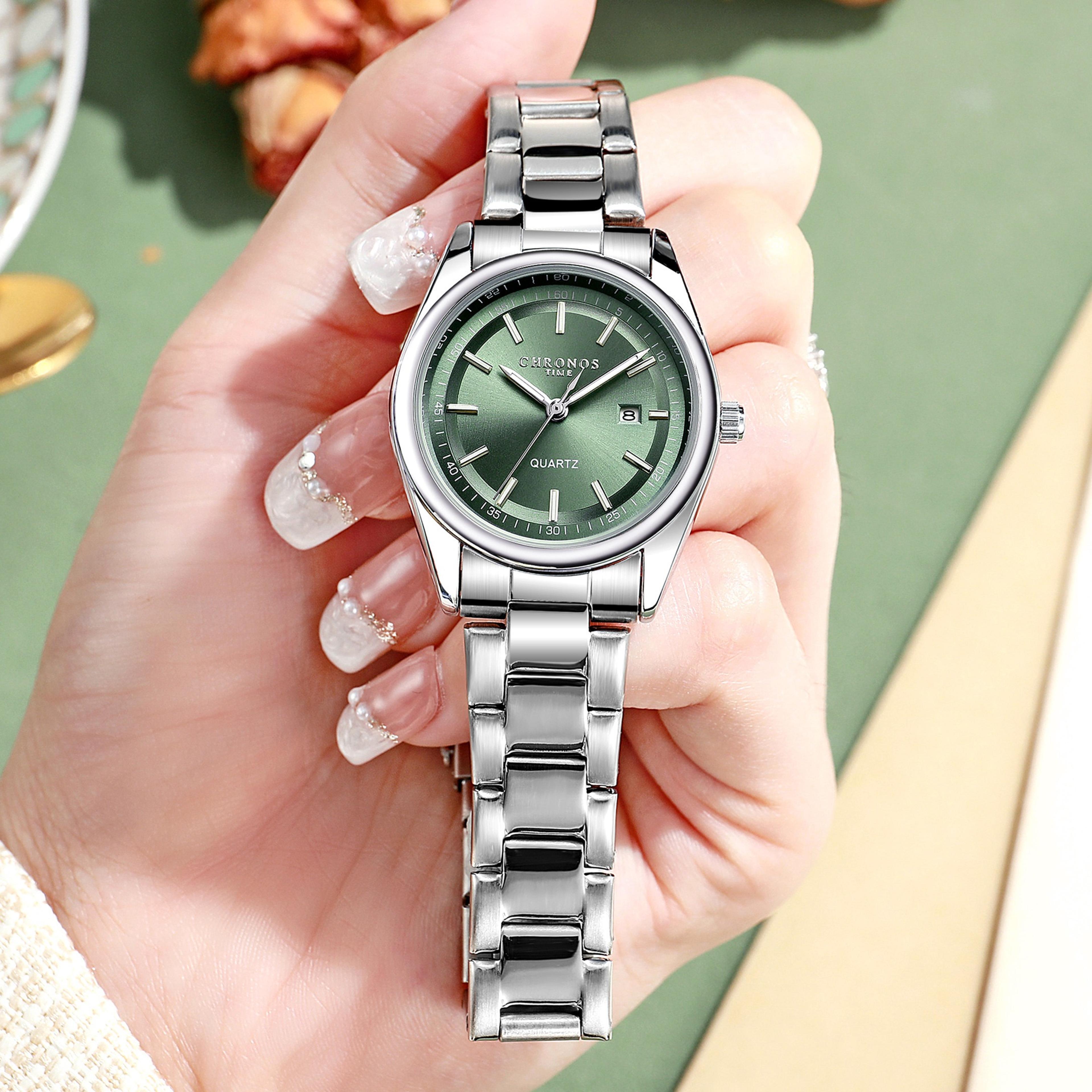 Ladies Luxury Fashion Watch Stainless Steel Band Luminous Calendar Business Casual Gift For Women 1