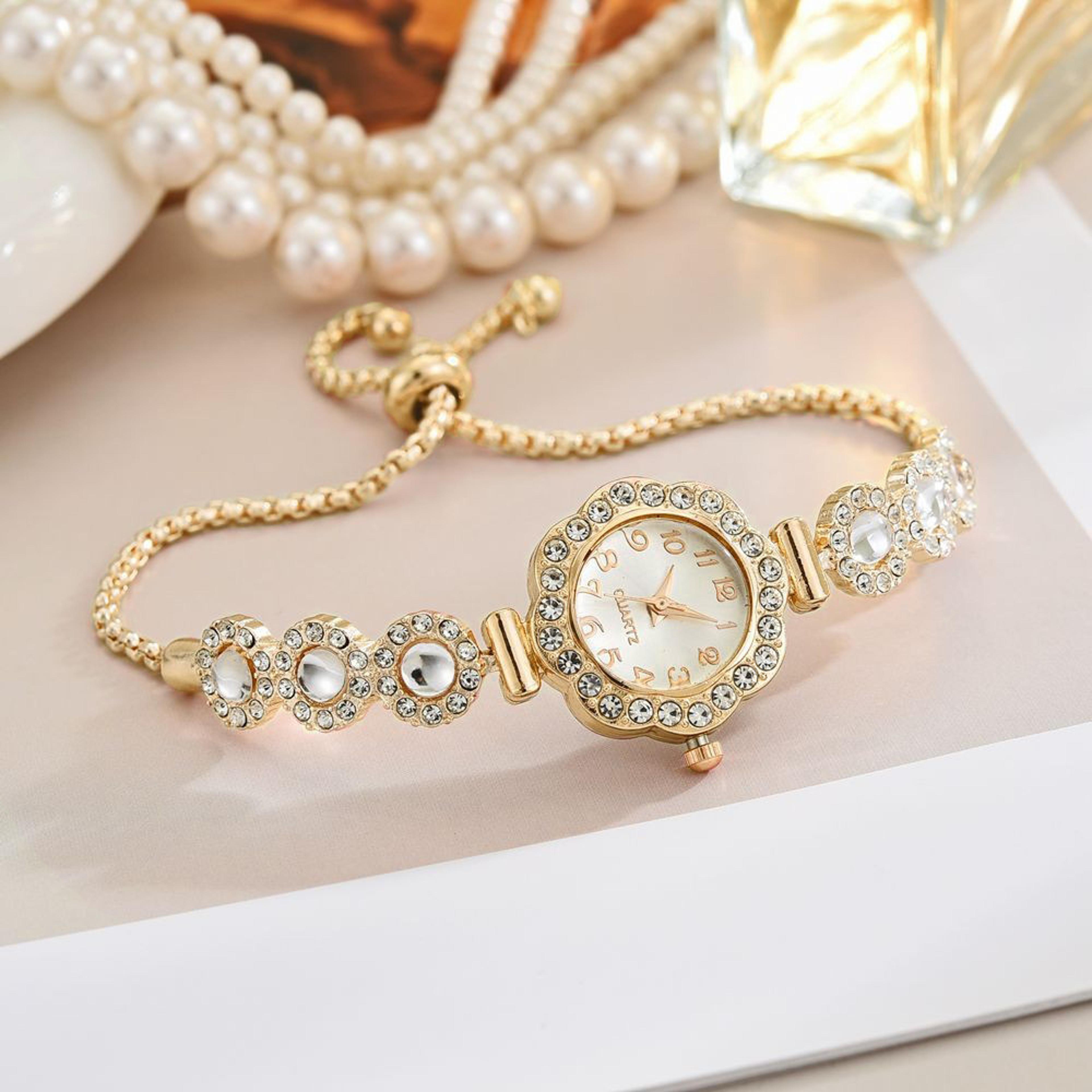 Fashion Ladies Quartz Wristwatch Elegant Rhinestone Women Watches Girls Bracelet Strap Gift Clock 6
