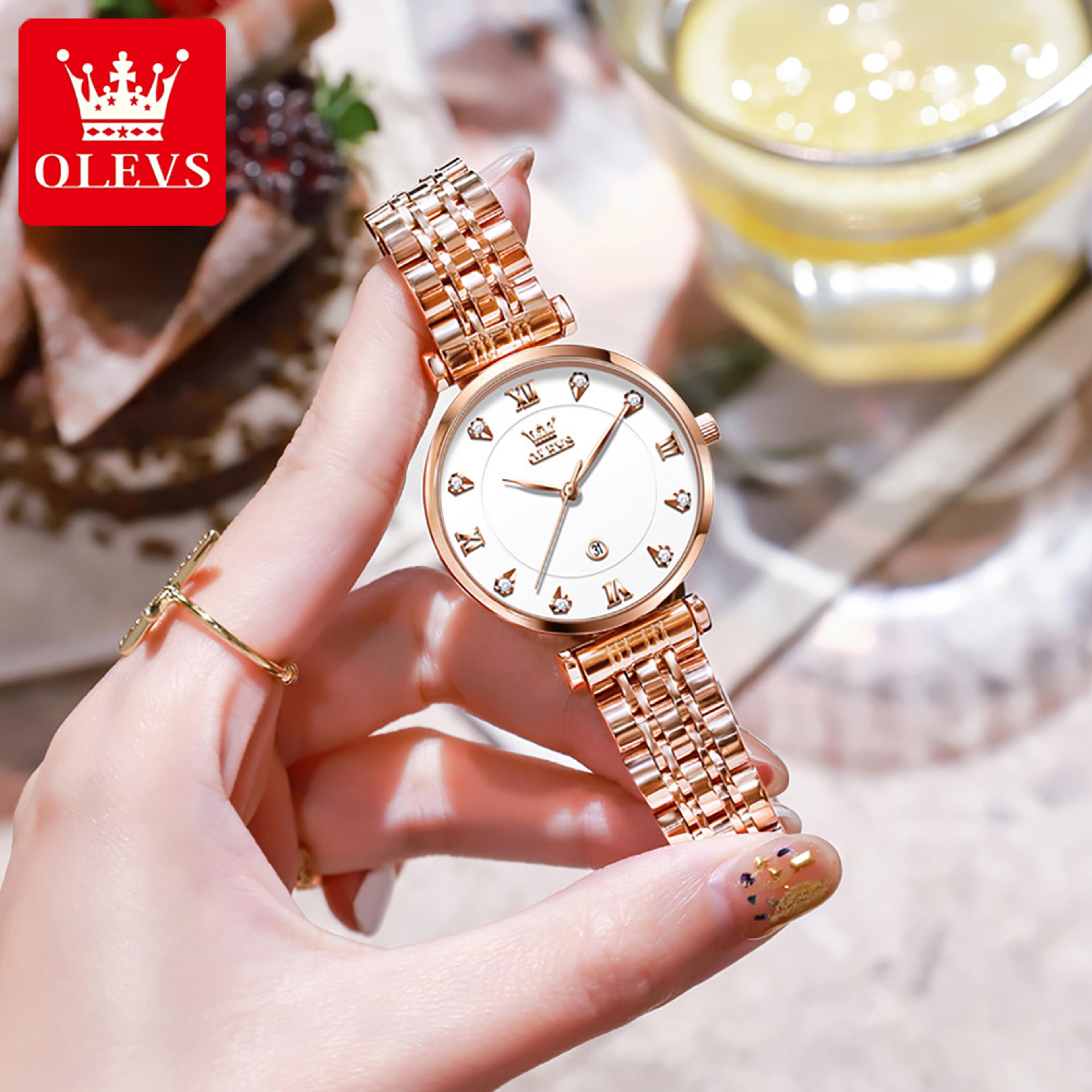 Rose Waterproof Quartz Watch For Women Original Brand Fashion Ladies Watches Date Genuine Beautiful 1