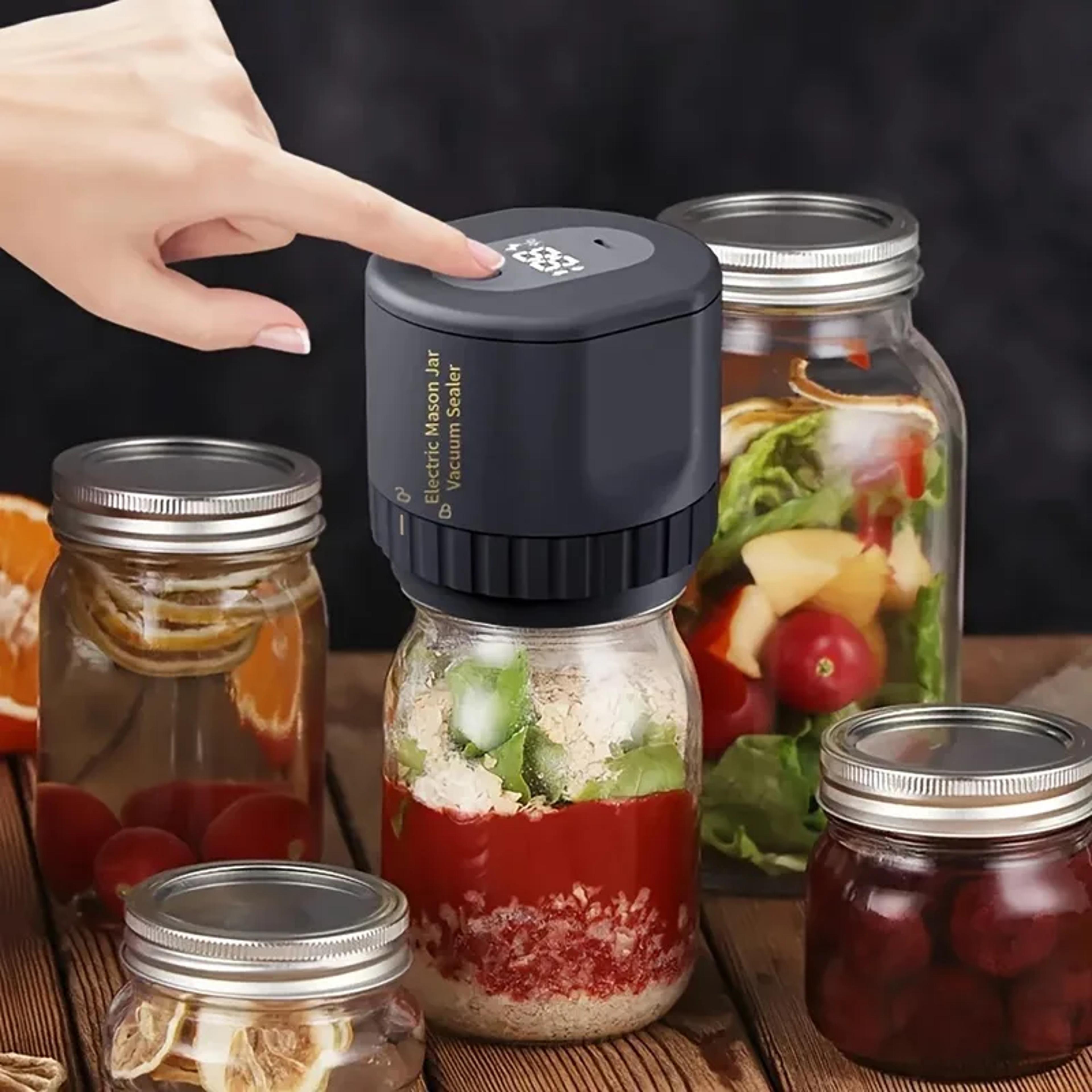 Cordless Electric Mason Jar Vacuum Sealer Kit For Mason Jars Wide Mouth Fermentation 1