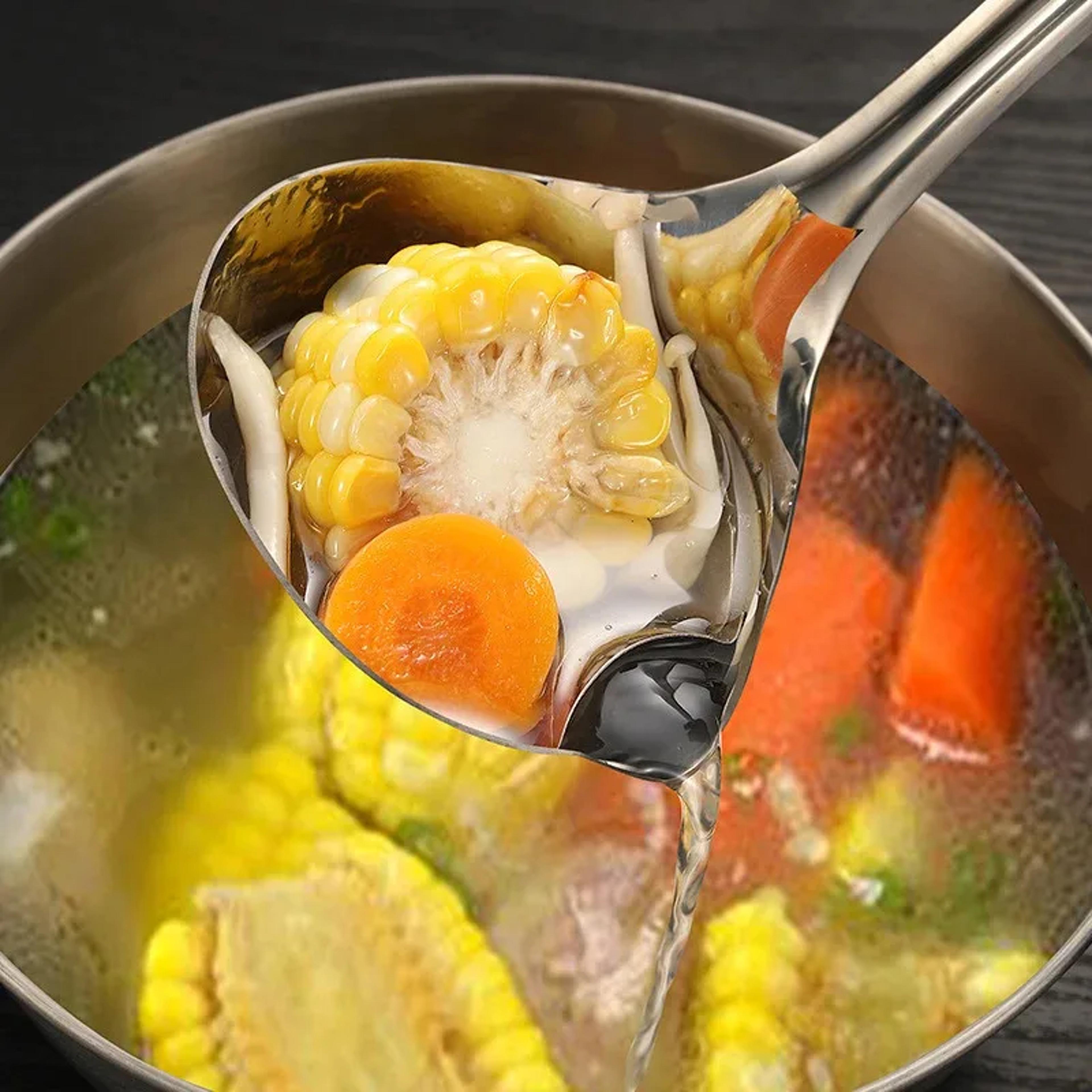 Ladles Skimmer Spoon Stainless Steel Soup Fat Oil Separator Soup Colander With Heat Insulation Anti 3