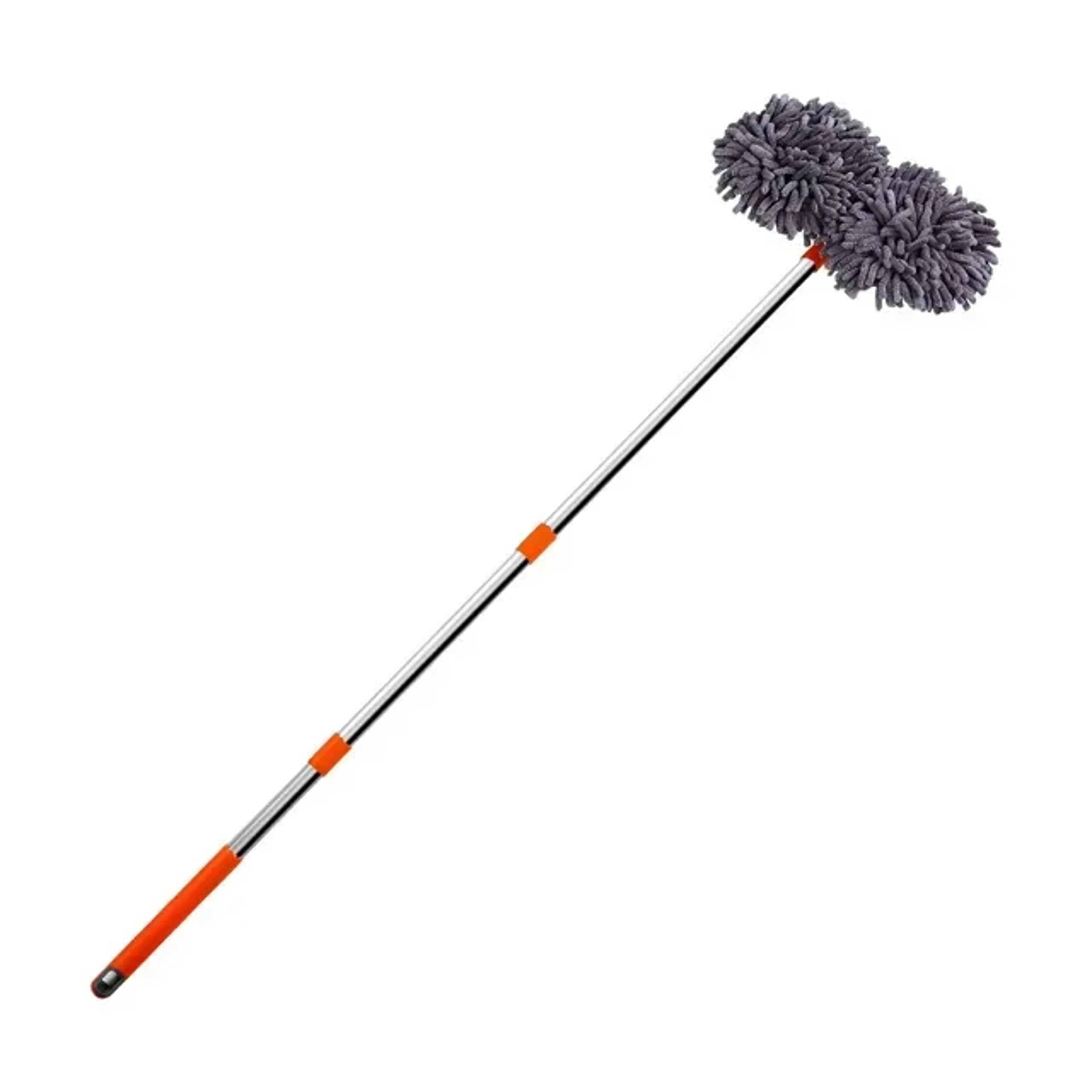 Car Washer Mop Foam Wash Chenille Brush Double Brush Head Roof Window Cleaning ThreeSection Telesco 6