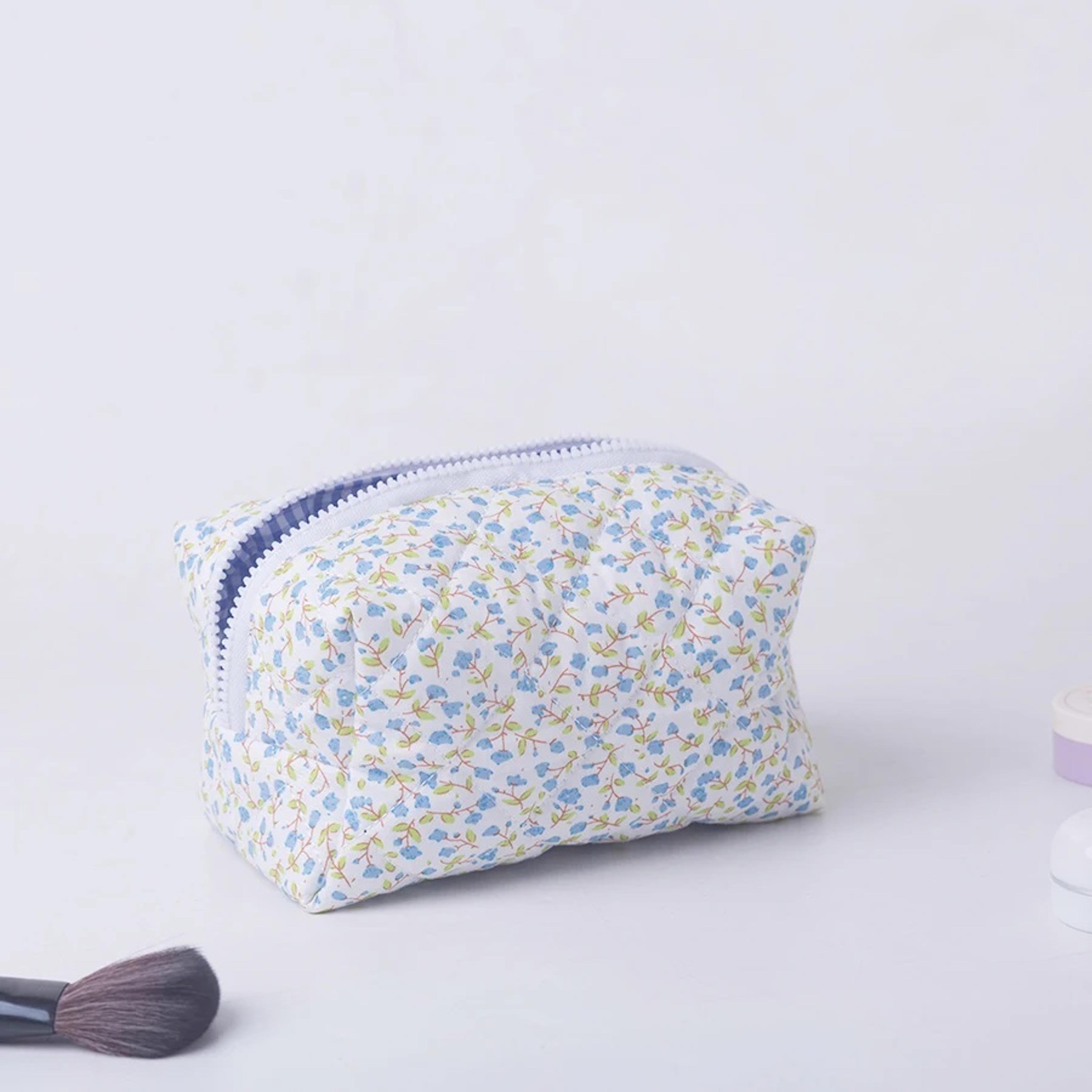 Large Travel Cosmetic Bag Floral Printed Makeup Organizer Puffy Quilted Storage Pouch For Accessori 3