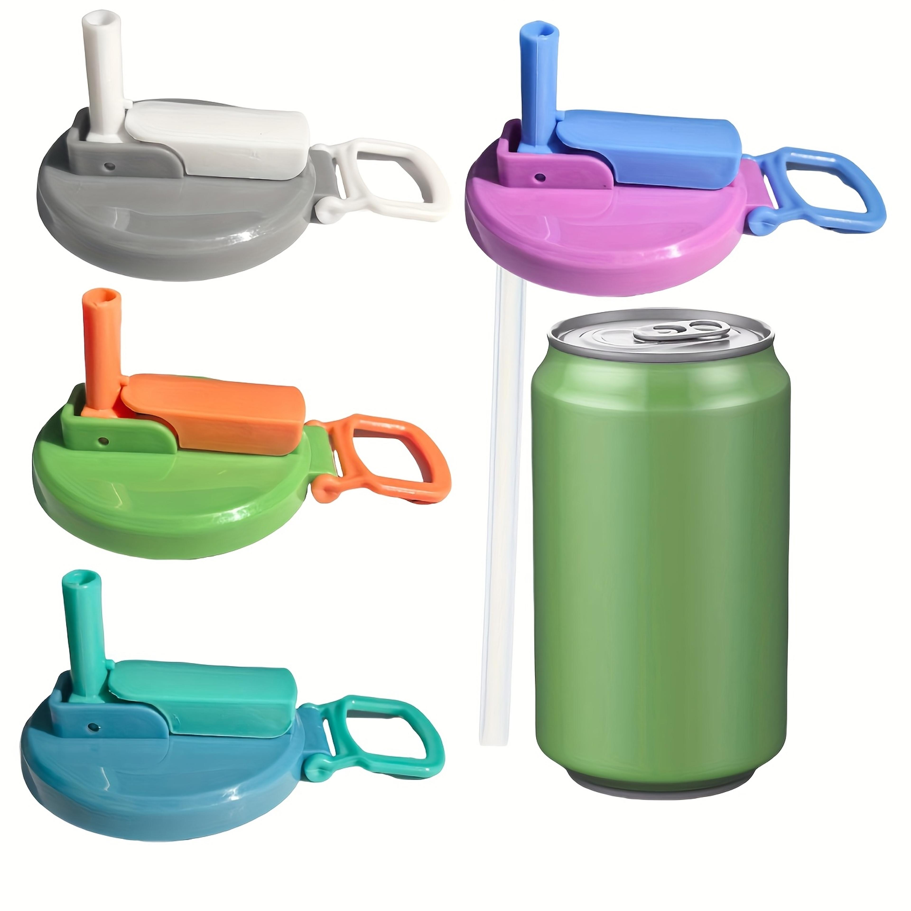 reusable soft drink can lid, four color options, straw included, perfect for beverages and juices