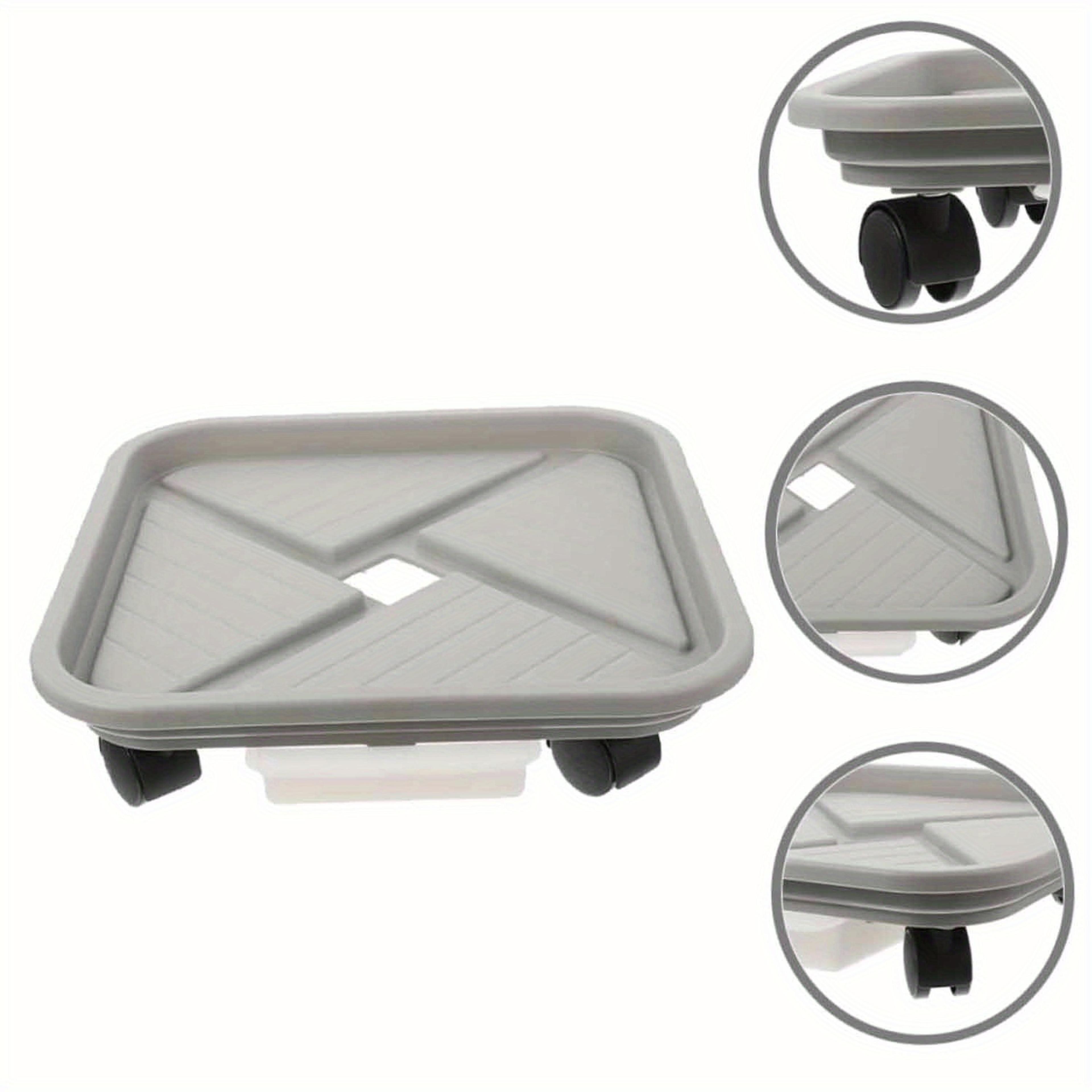 Wheeled Garden Rolling Plant Rack Four Wheels Drainage Tray For Square Pots 4