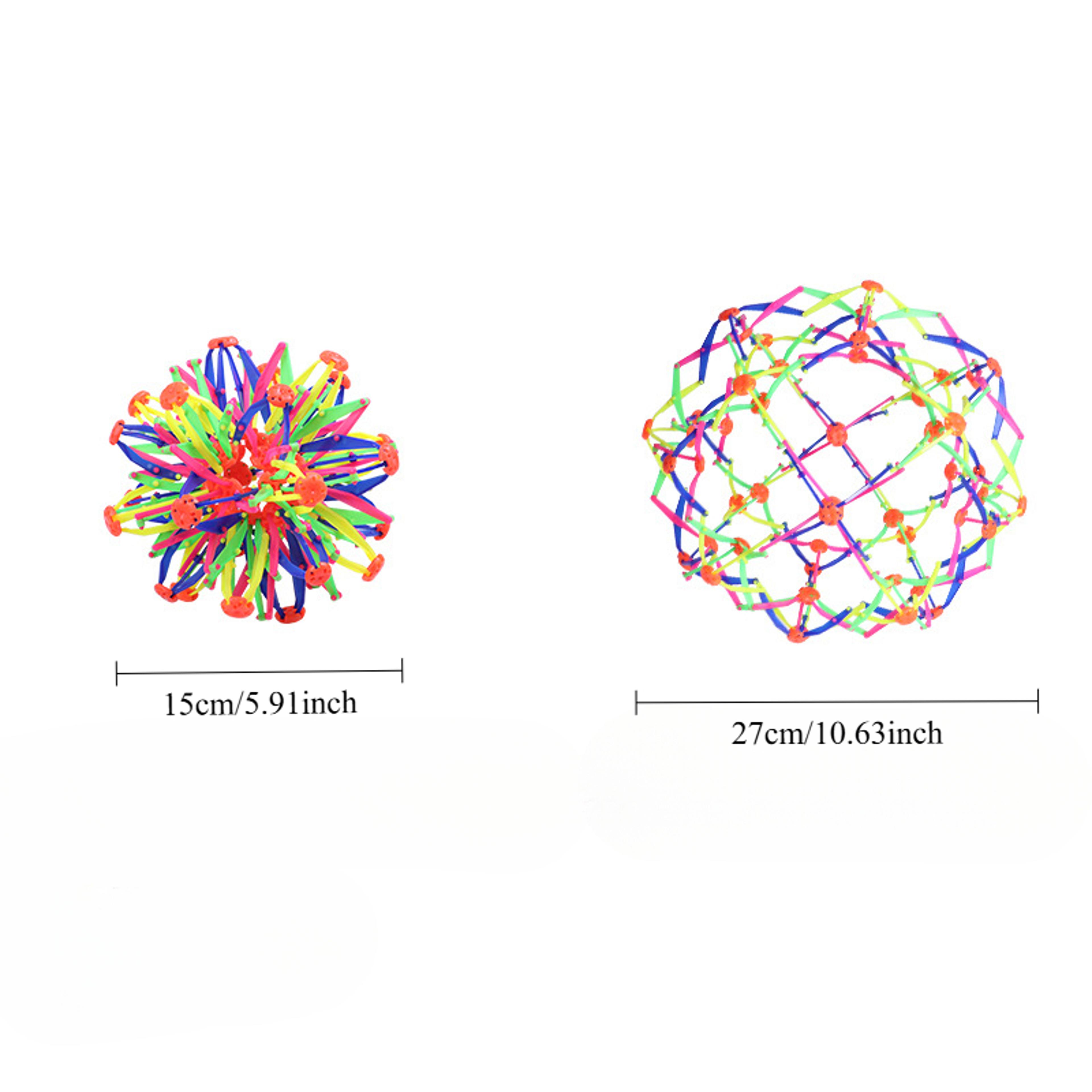 Durable Plastic Magic Balls Colorful Expandable Stress Ball Rainbow Sensory Fidget Ball For Kids 5