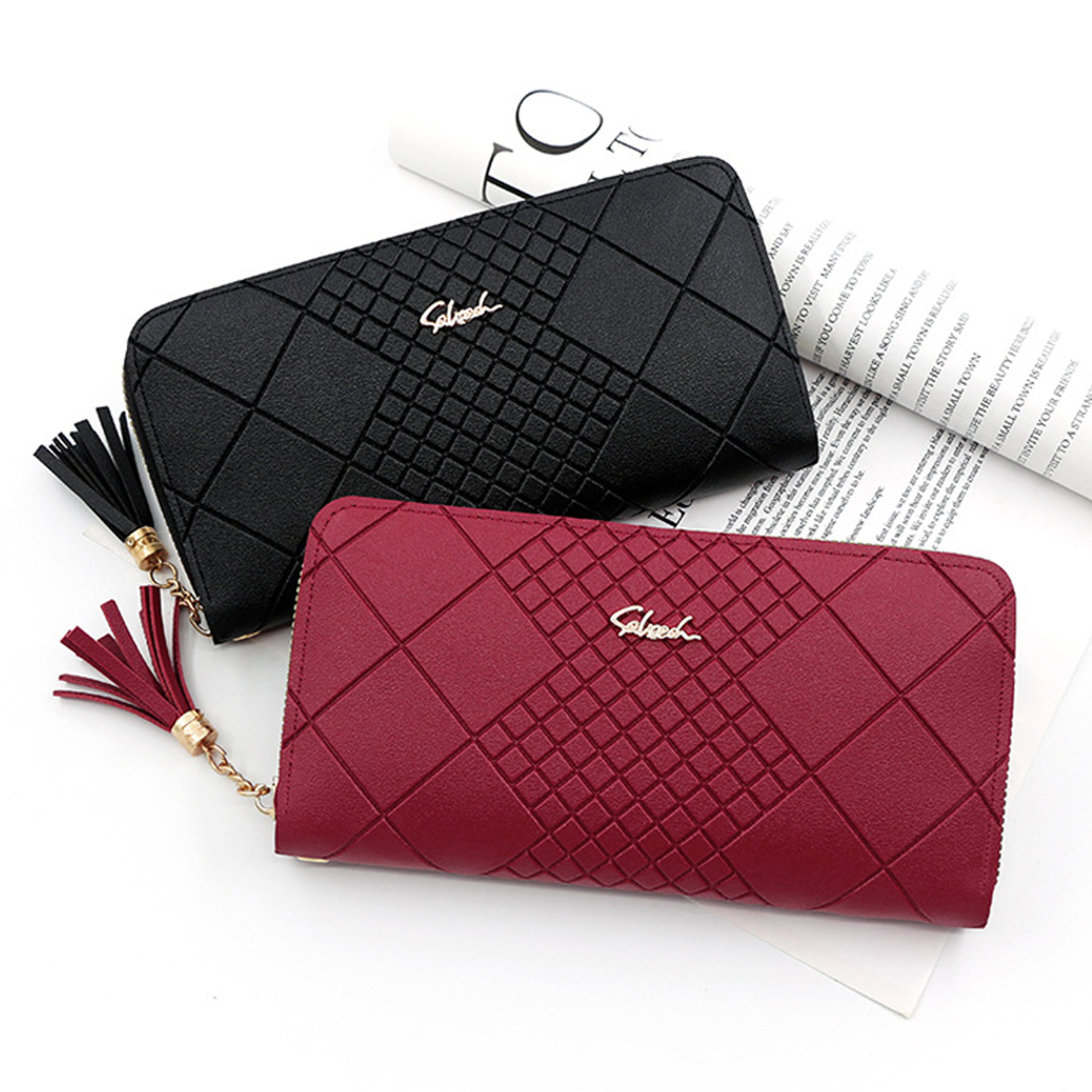 Large Capacity Zipper Coin Purse With Card Holder Womens Long PU Leather Wallet Stylish Wristlet Ph 0