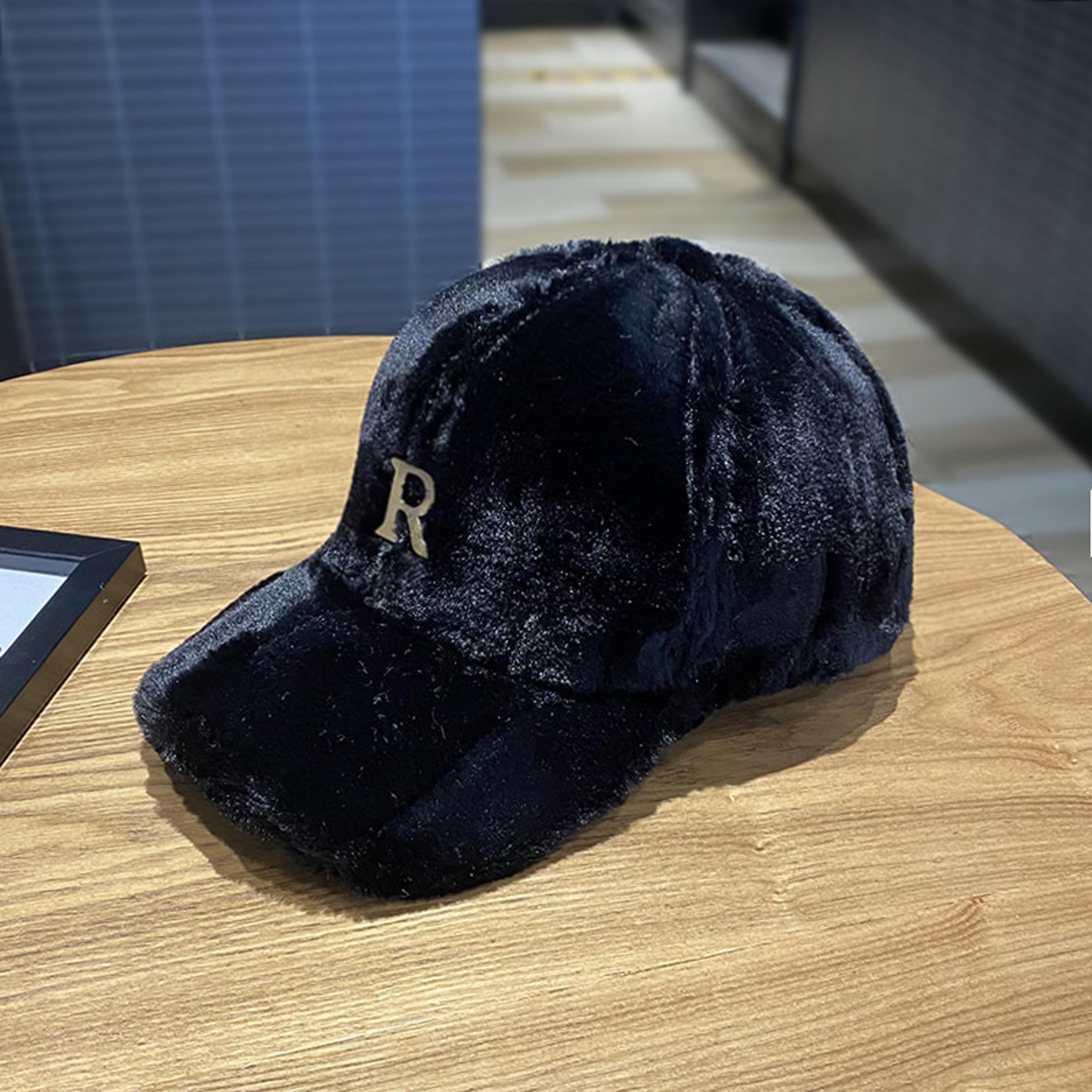 Faux Thickened Warm Plush Autumn Winter Baseball Cap Hats For Women Metal Letter Snapback Fashion A 5