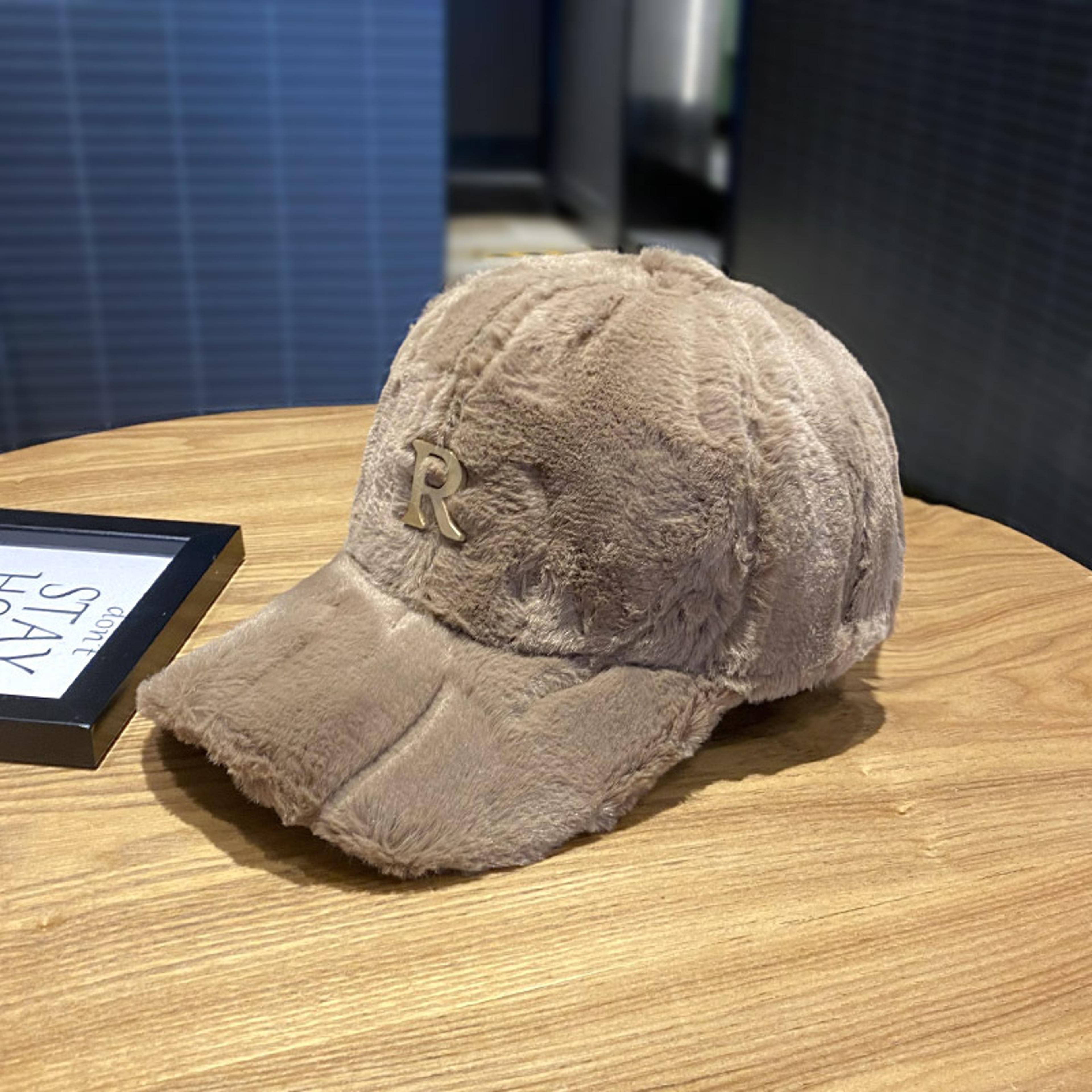 Faux Thickened Warm Plush Autumn Winter Baseball Cap Hats For Women Metal Letter Snapback Fashion A 6
