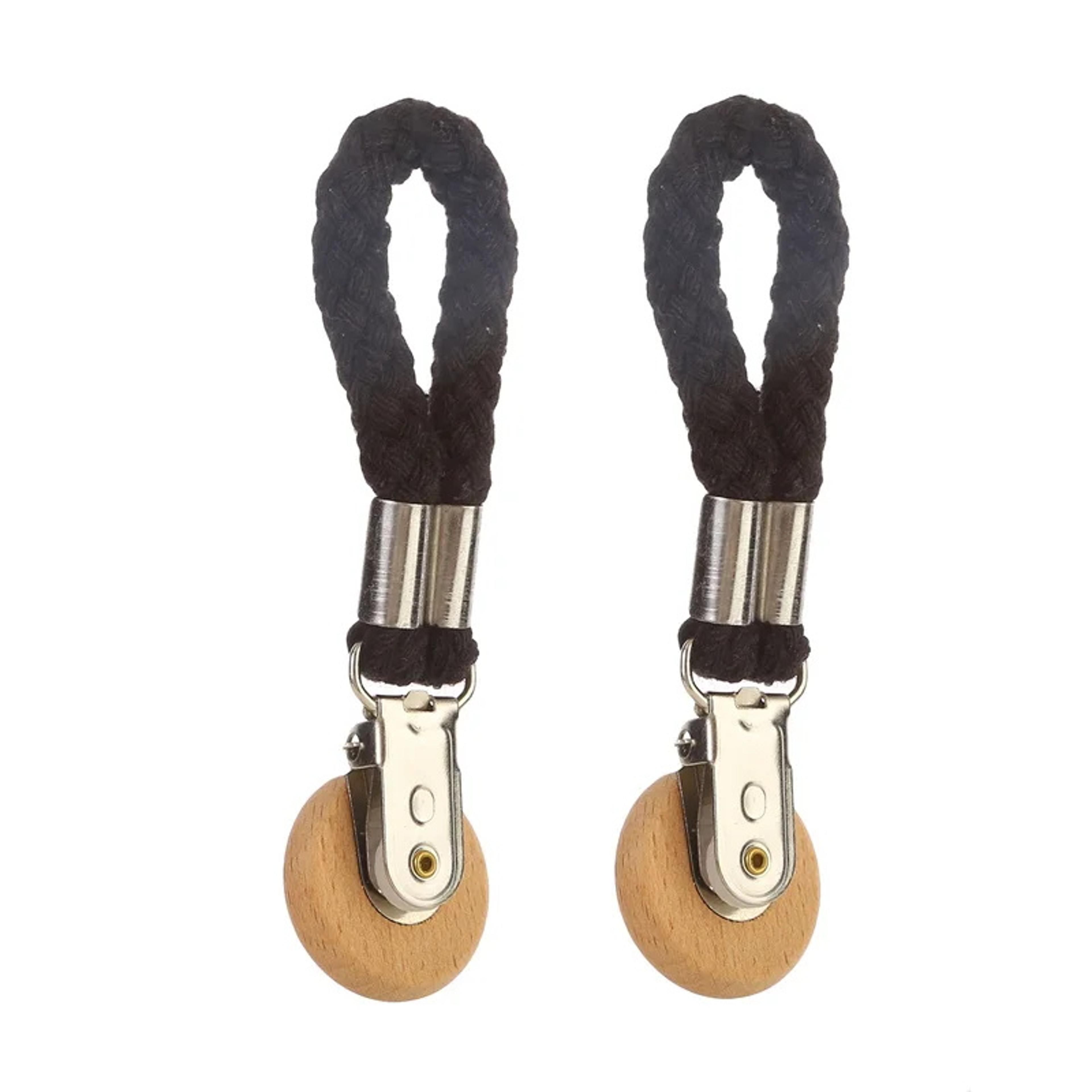 Beech Wood Round Head Storage Multi Functional Non Perforated Kitchen Towel Clip Woven Rope Bathroo 6