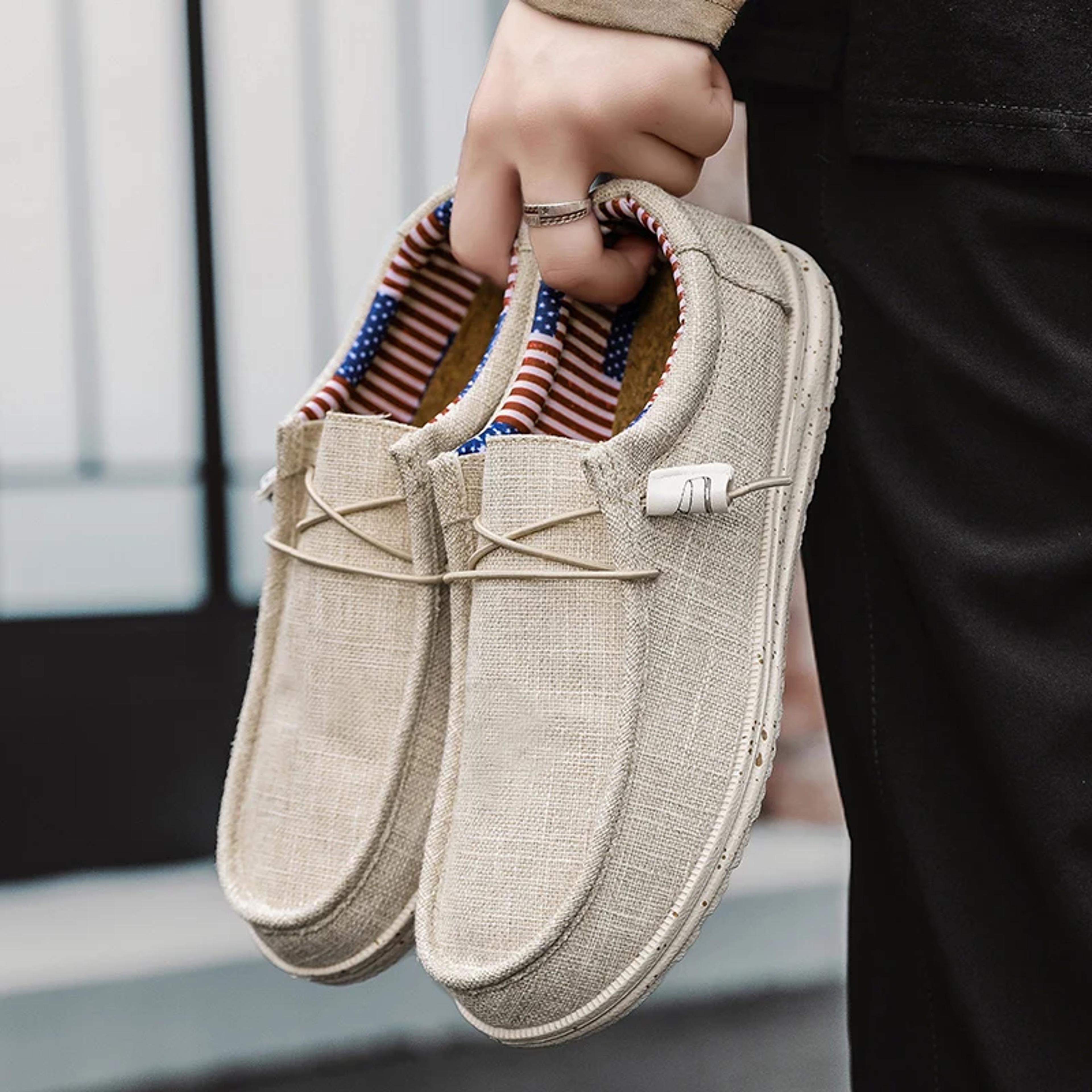 Slip On Men Casual Shoes Canvas Loafers Comfortable Walking Flats Moccasins Non Slip Sneakers 3