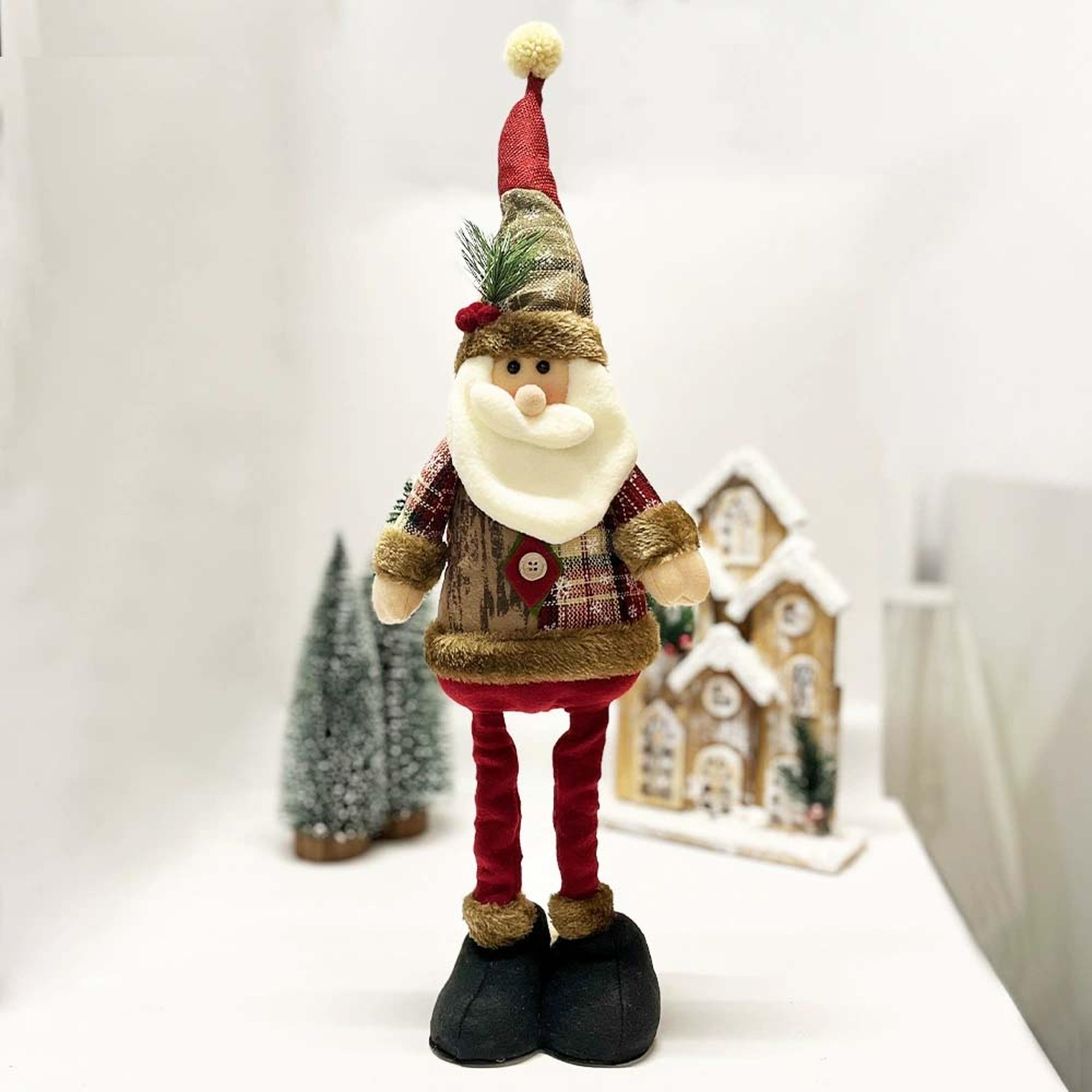 Home Party Xmas Ornaments Adjustable Santa Claus Snowman Elk Plush Dolls 5