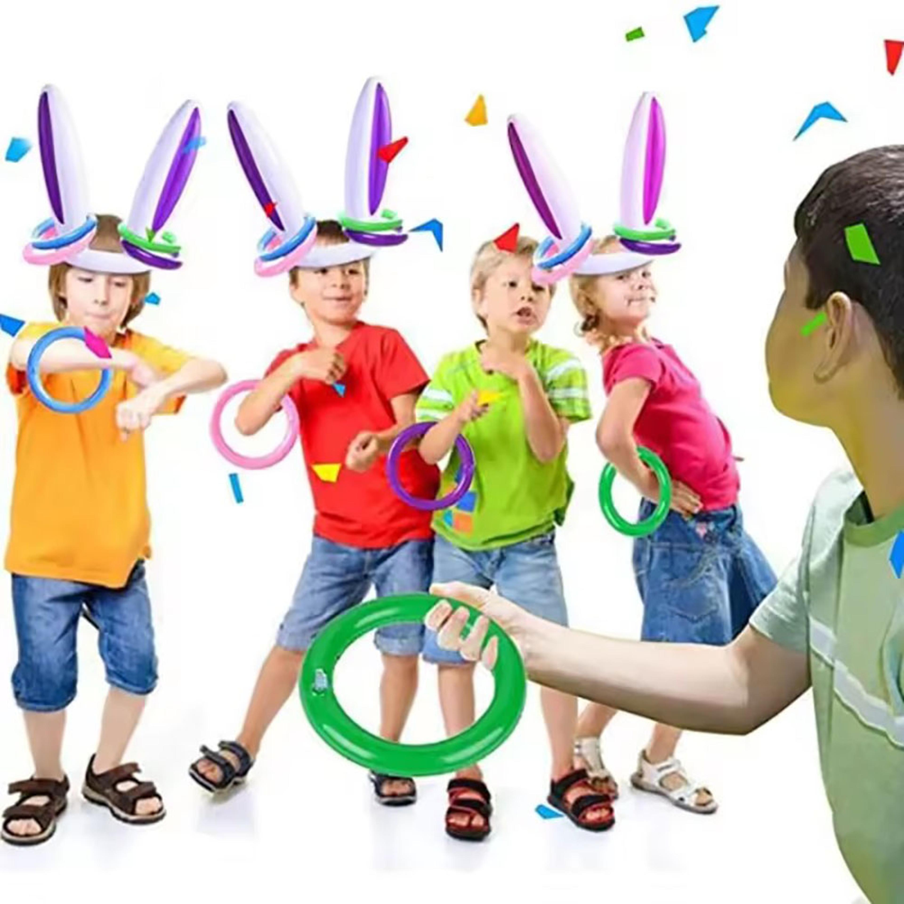 Holiday Bunny Ears Inflatable Ring Toss Activity ParentChild Interaction Toy 5