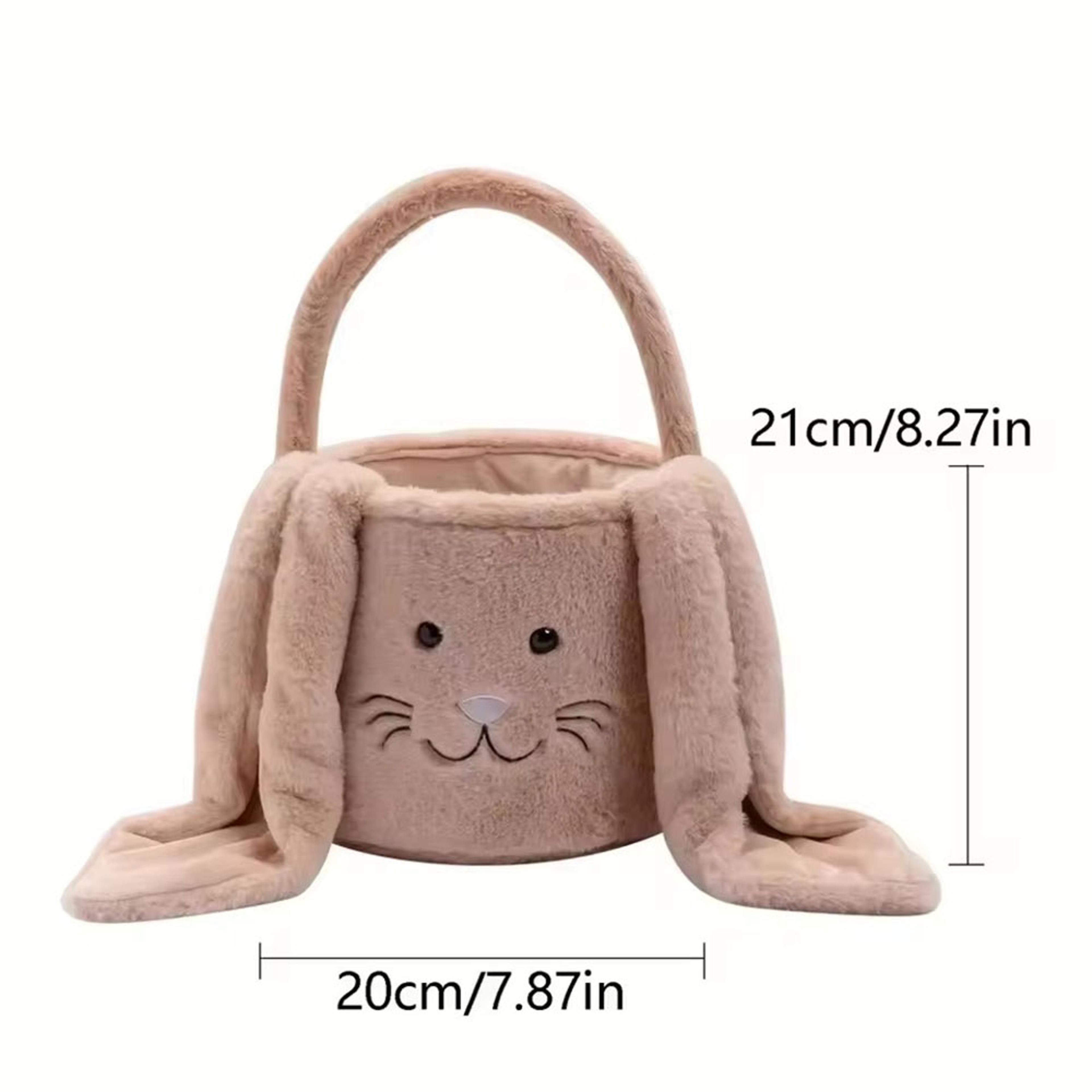 Lovely Easter Bunny Basket Plush Candy Carry Basket Bunny Gift Basket 4