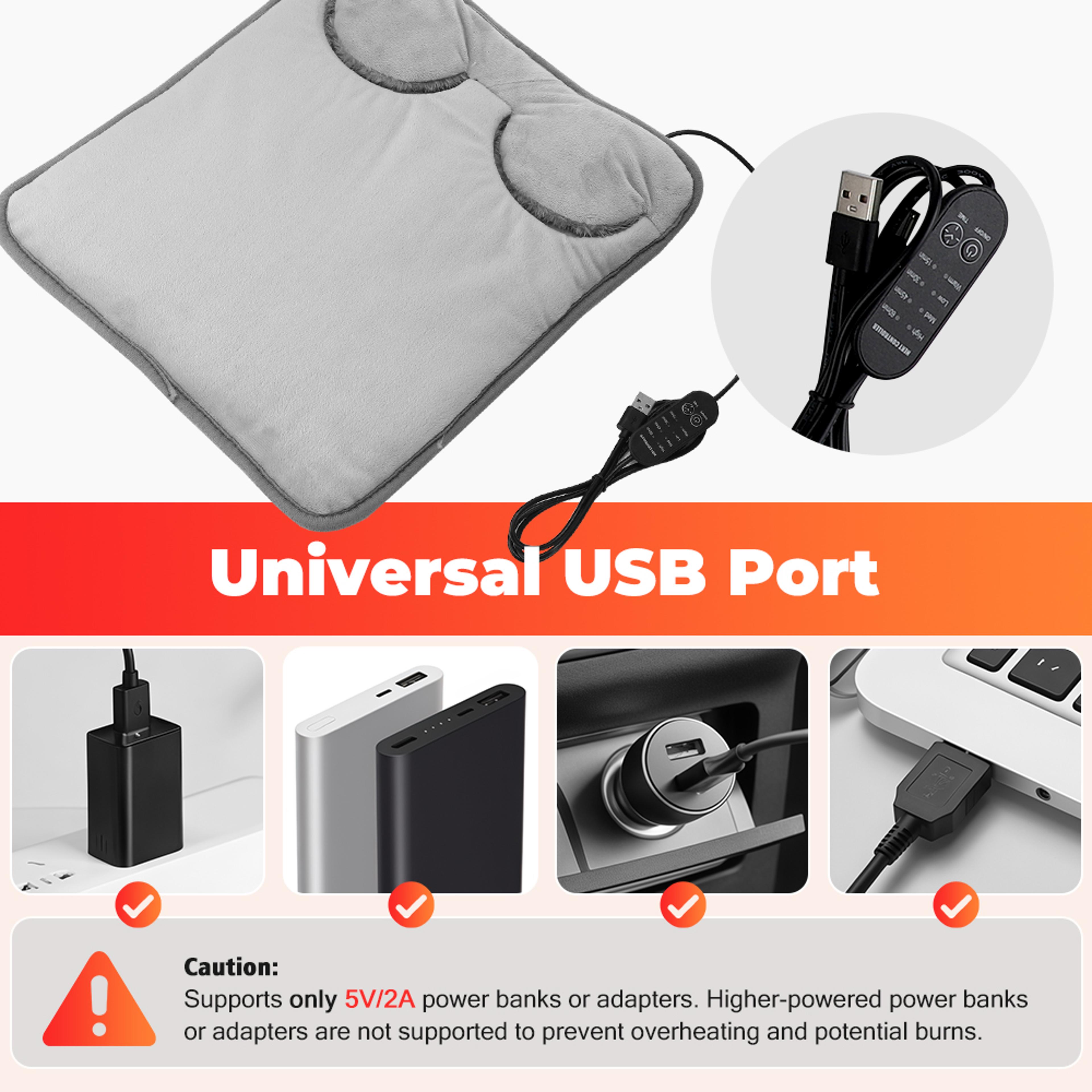 USB Washable Electric Foot Heating Pad Portable Soft Plush Feet Warmer Heater Foot Warming Mat 4