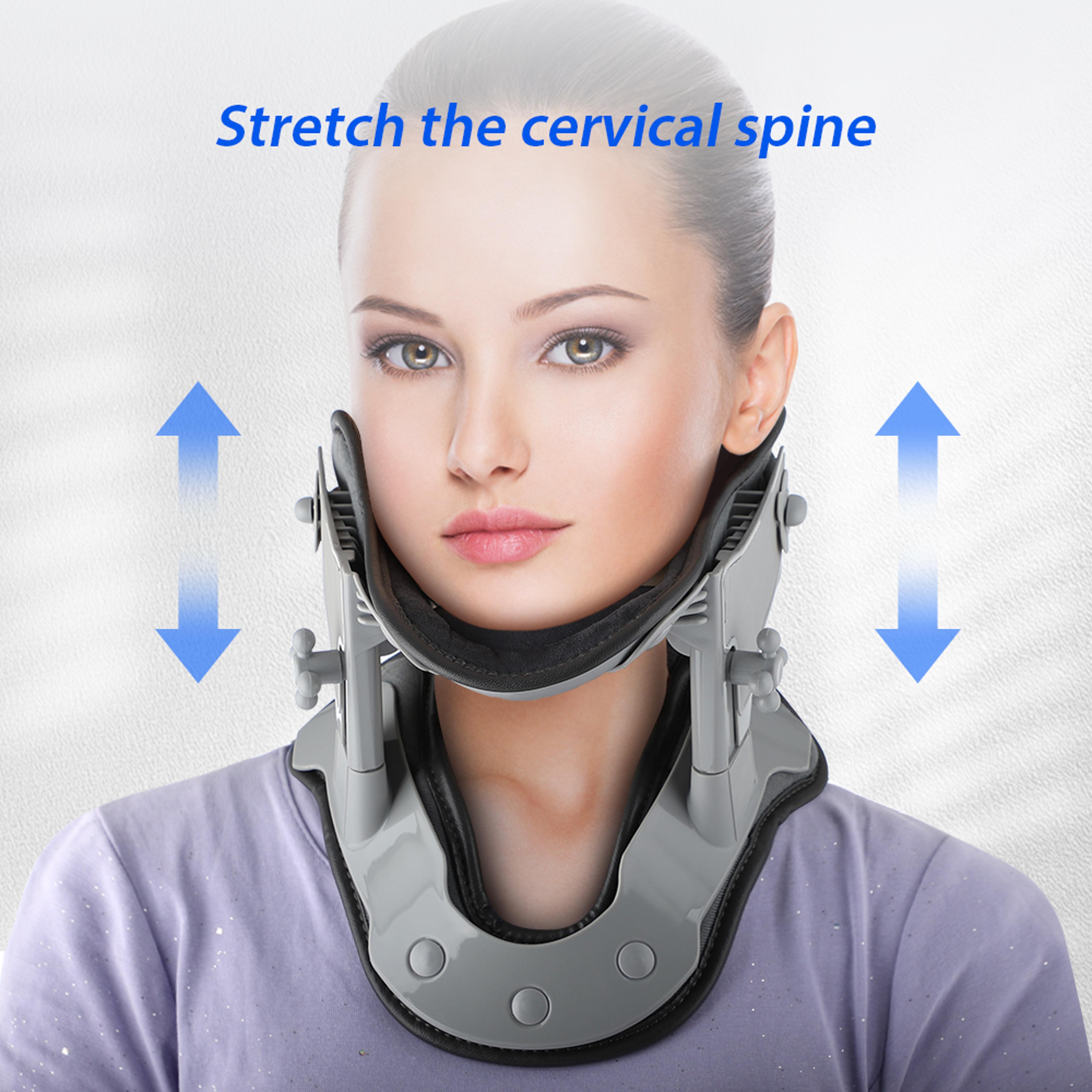 Cervical Support Posture Correction Collar Neck Cervical Traction Adjustable Heating Neck Retractor 0