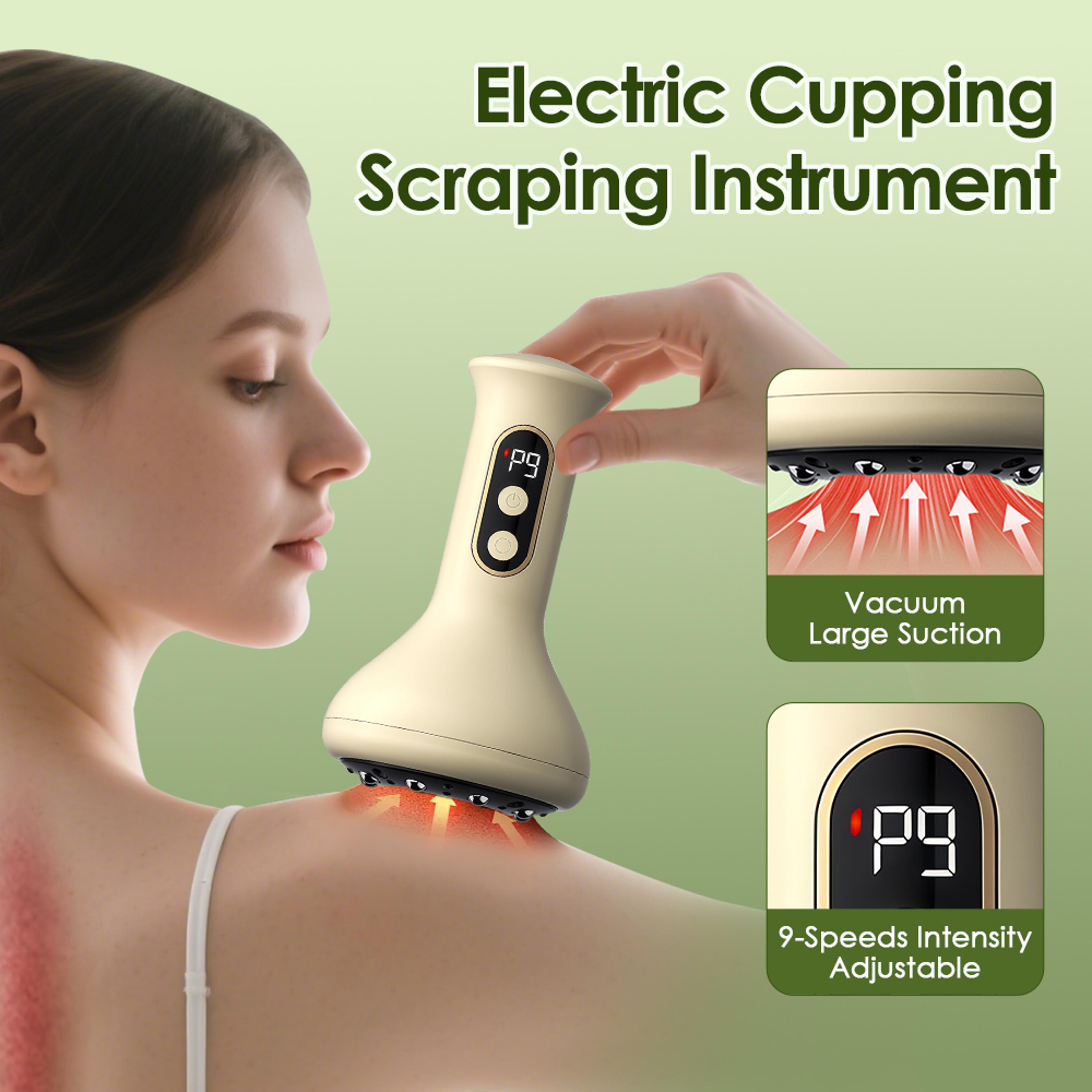 Handheld Electric Abdominal Massager Hot Compress Therapy Adjustable Guasha Cupping Arm And Leg Mas 3