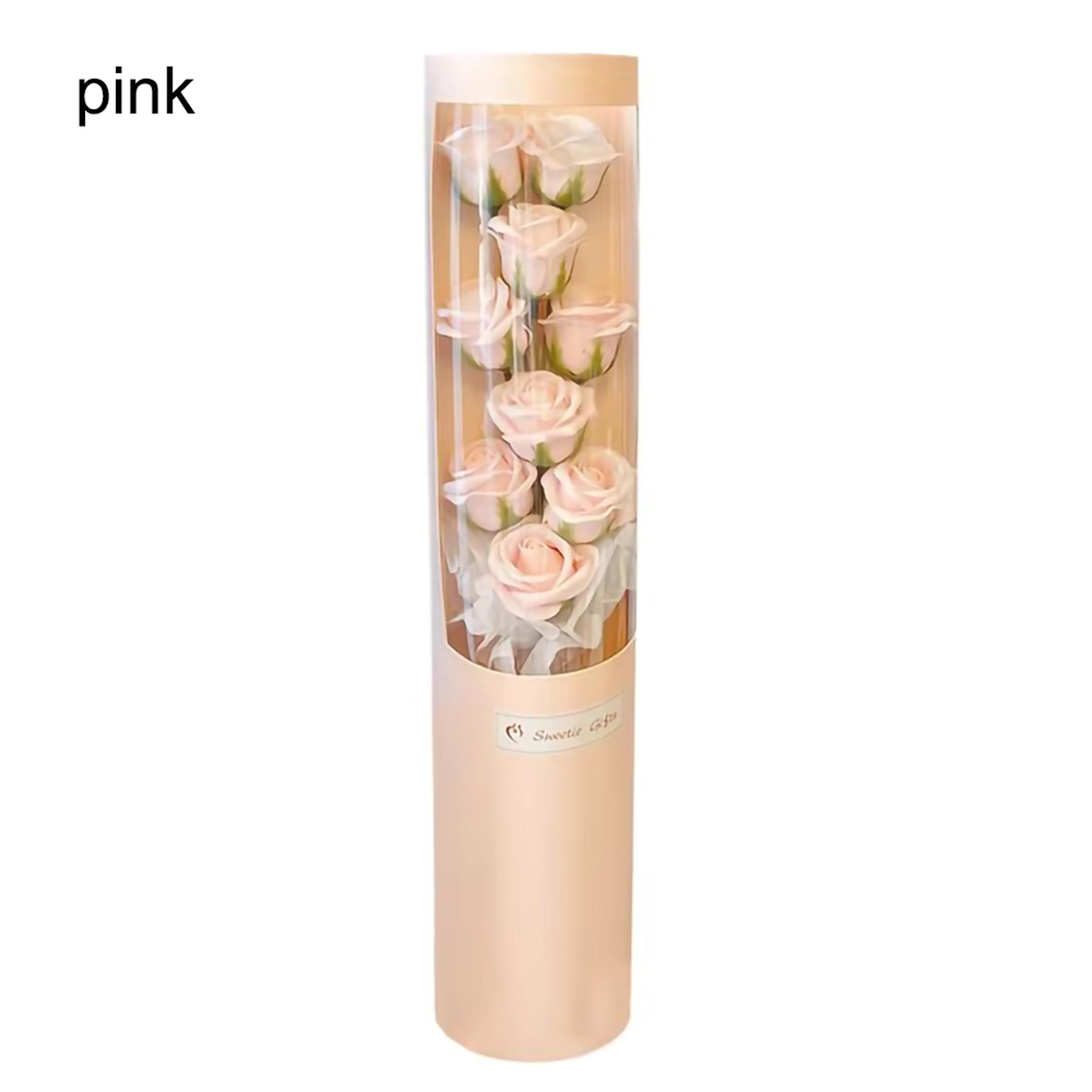 LED 9 Soap Bouquets Eternal Rose Flower Bouquet With Fairy String Lights In Dome For Valentine Day  8