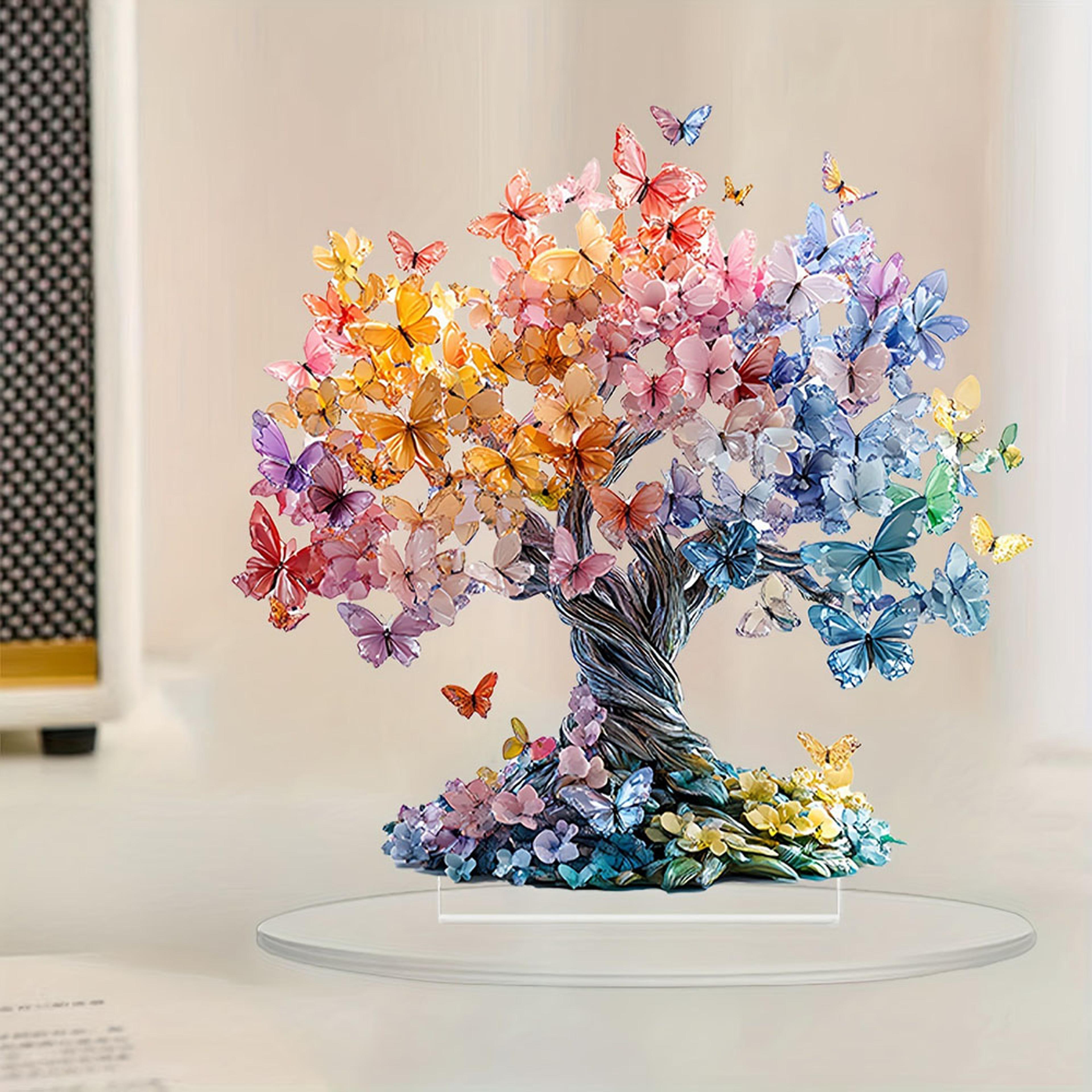 Valentine Day Acrylic Ornament Desktop Heart Tree With Base Seasonal Home Table Decor Acrylic Statu 1