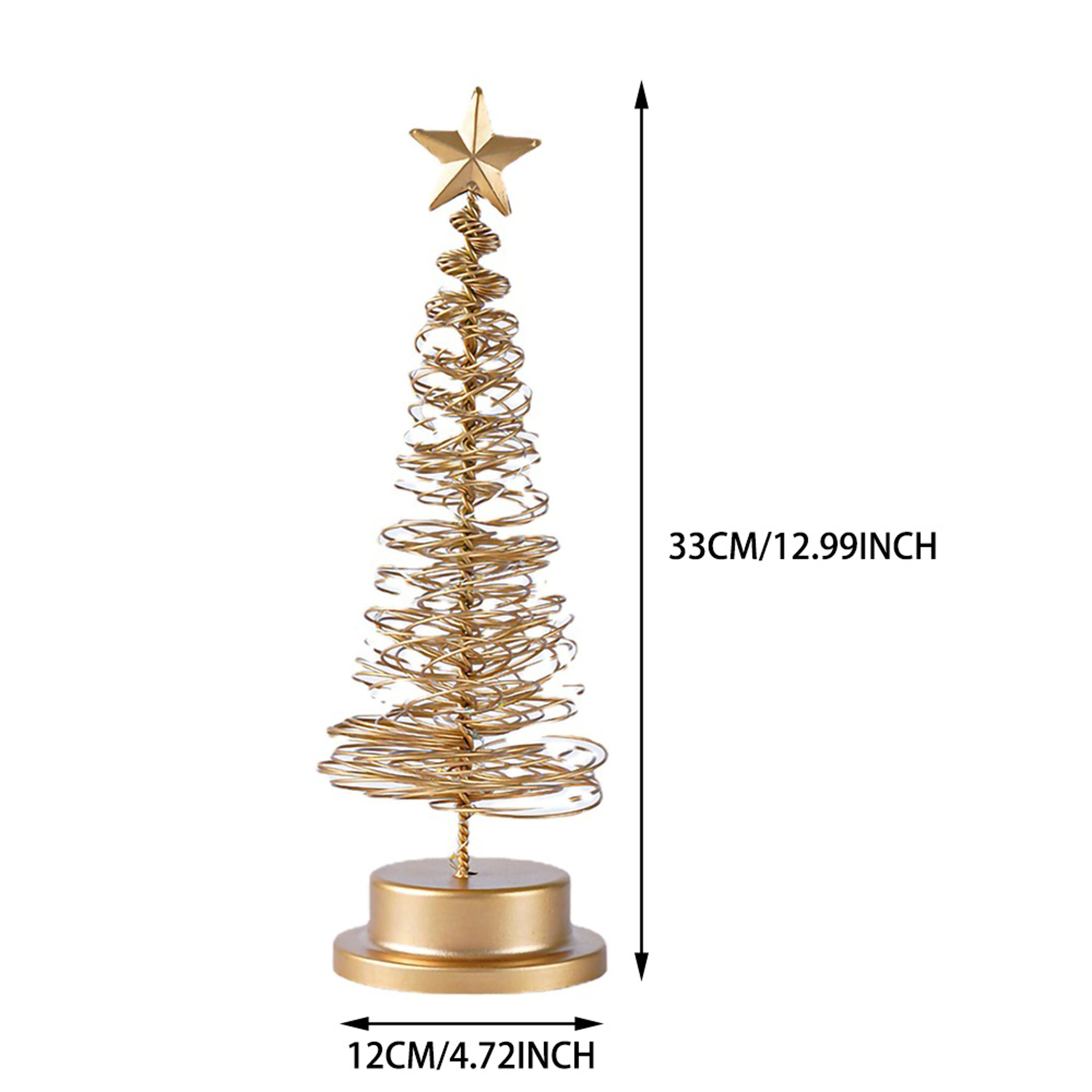 Holiday Tree Lighting Creatively Christmas Lights Tree Fairy Lamp Metal Spiral Star Night Lamp For  5