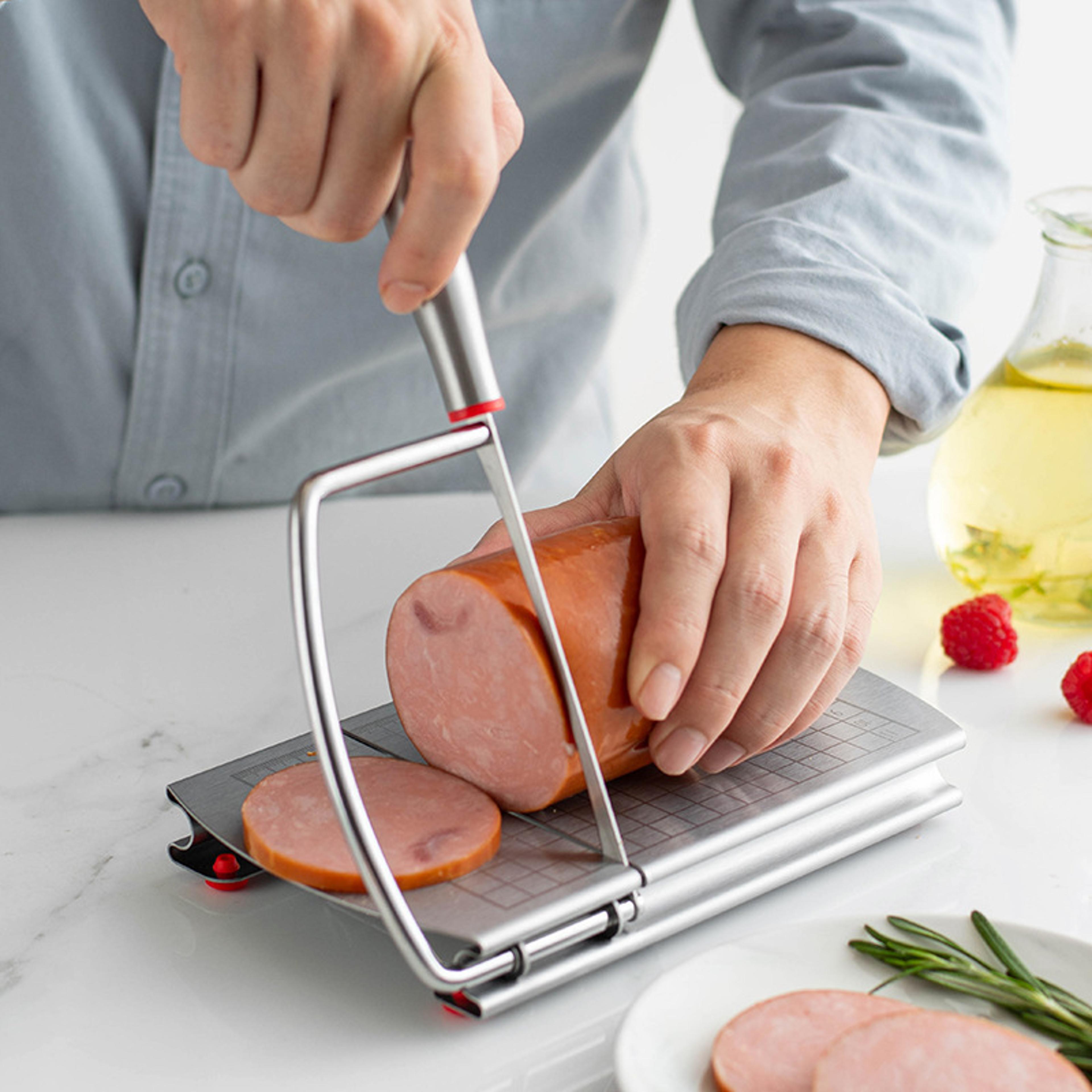 Stainless Steel Cheese Ham Dividing Cutting Machine Slicers Knife With Scale For Butter And Kitchen 0