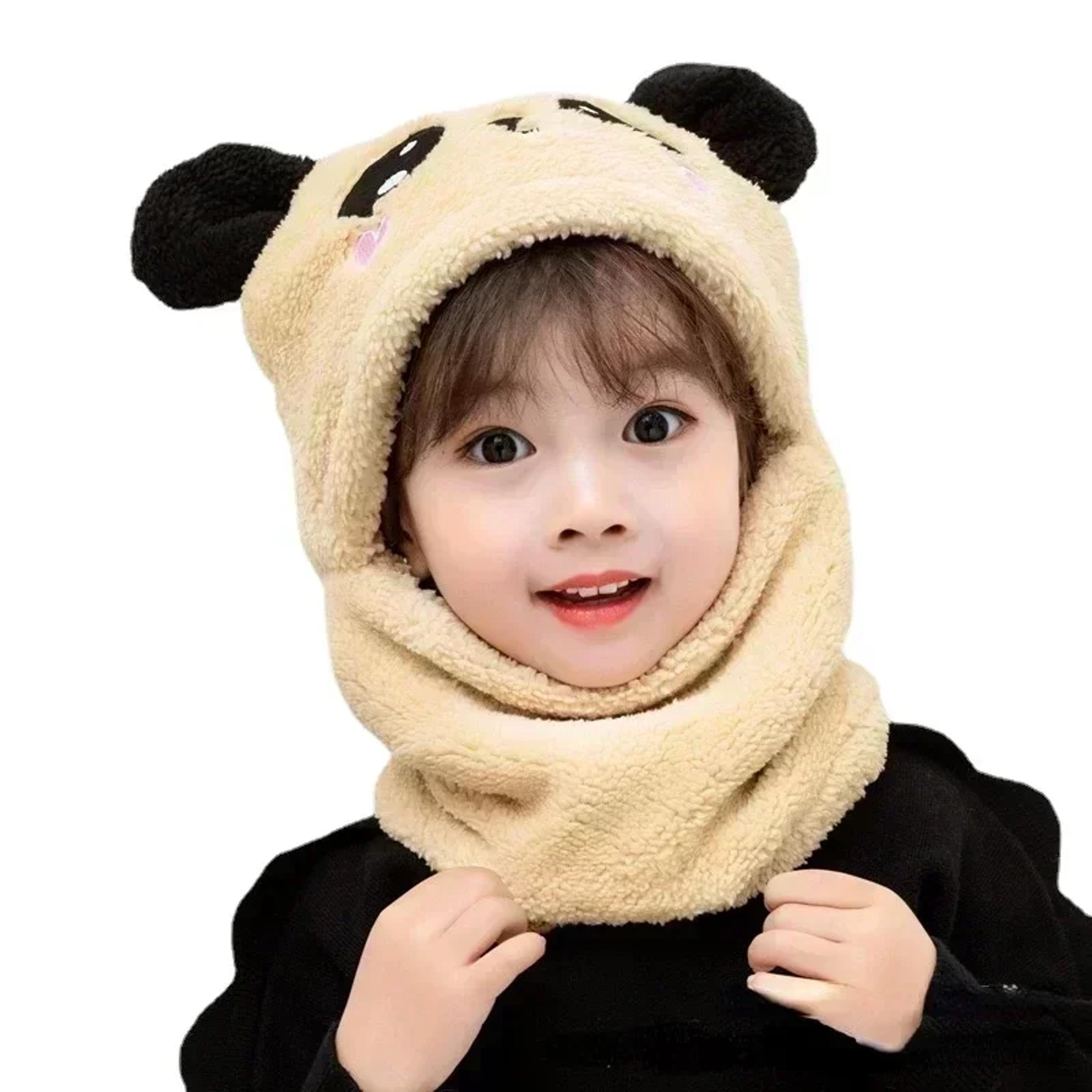 Thicken Cartoon Hat For Girls Boys Winter Cap For Kids Baby Scarf Hat Plus Fleece For Children 1