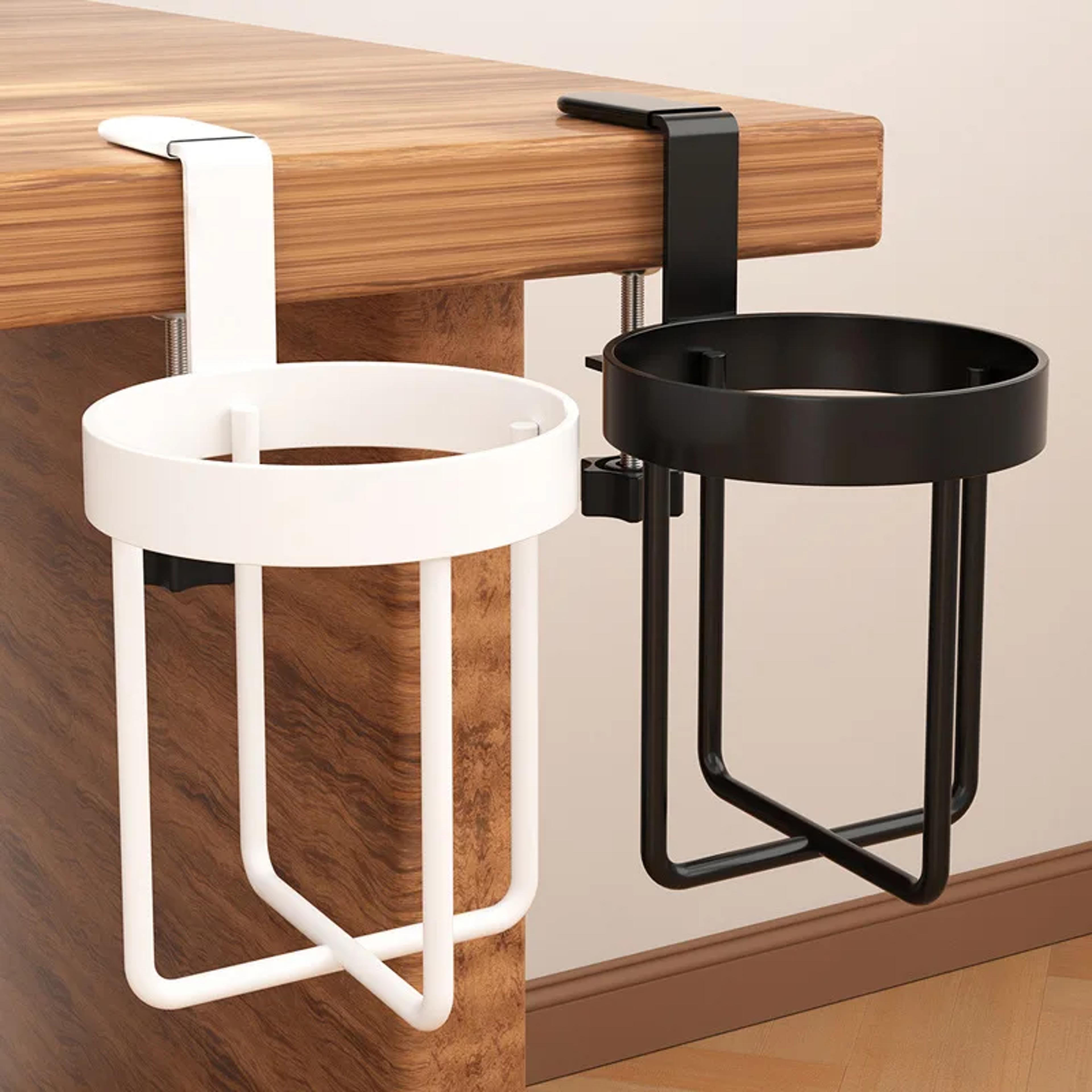 Iron Hanging Table Edge Water Cup Holder Office Coffee Cups Hook Desk Side Storage Rack Fixed NoPun 0