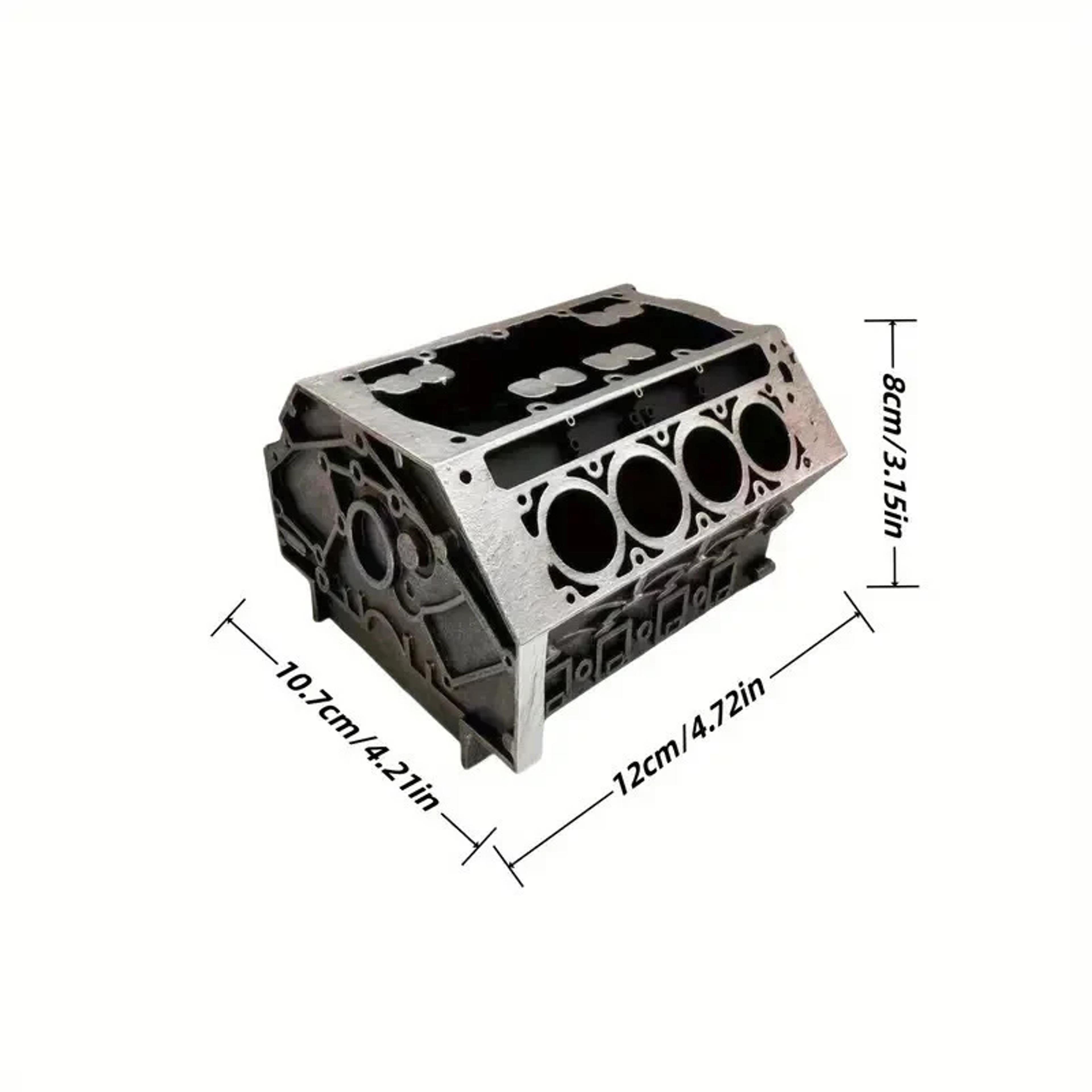 Business Card Pen Holder Creative Engine Block Desk Organizer Resin Construction Gift For Car Lover 4