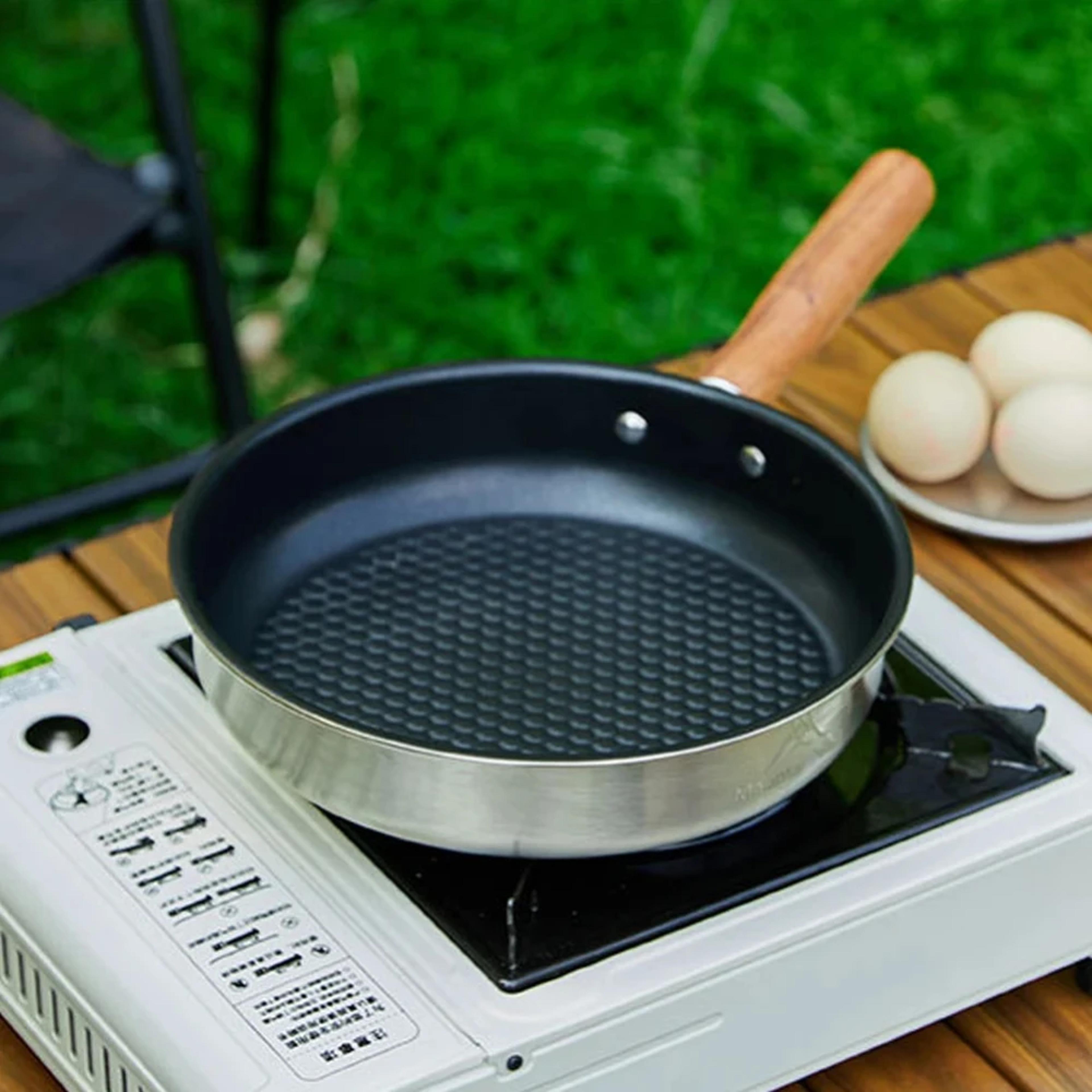 Portable Stainless Steel Mini Wok Pan NonStick Frying Pan For Eggs  Steaks FlatBottomed For Camping 1