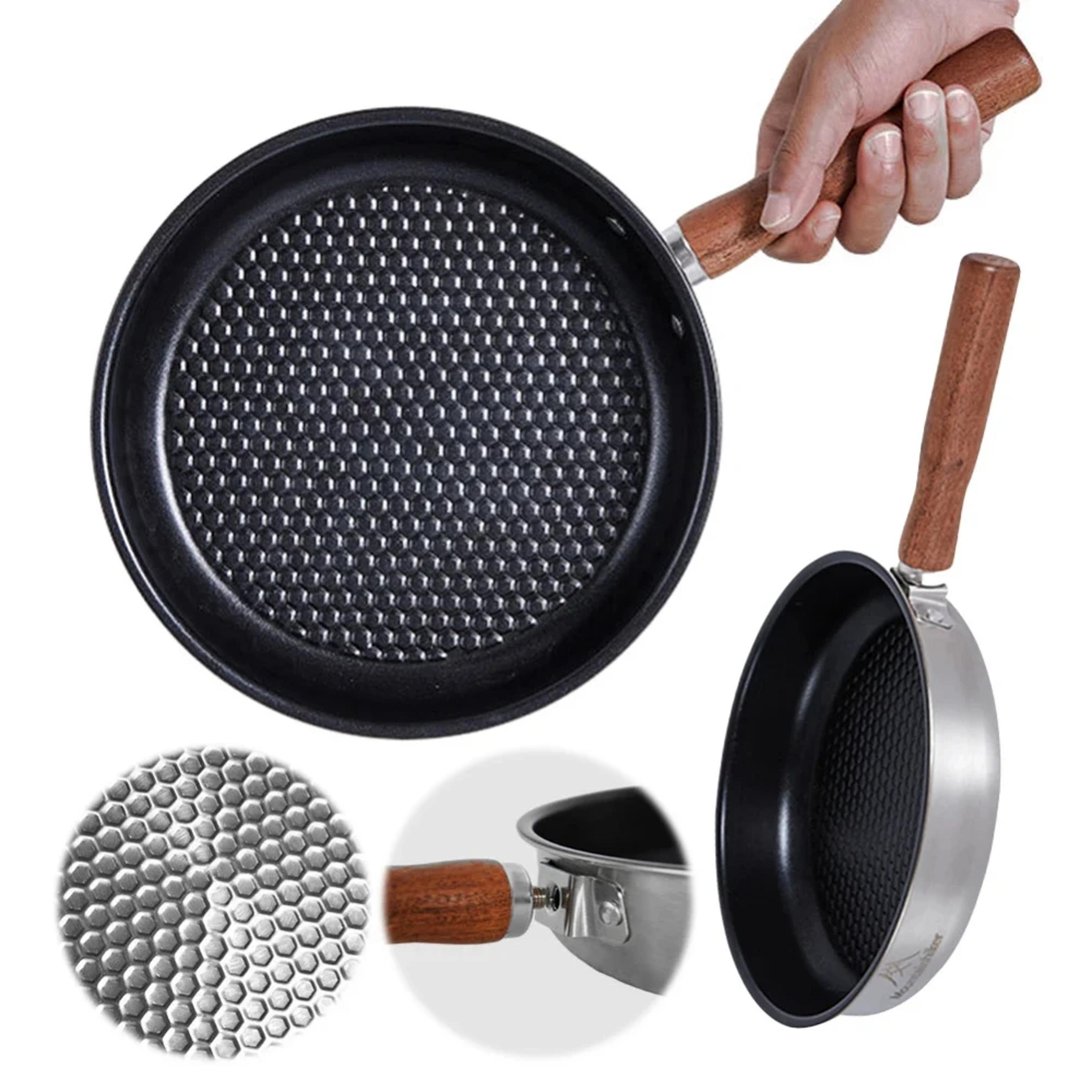 Portable Stainless Steel Mini Wok Pan NonStick Frying Pan For Eggs  Steaks FlatBottomed For Camping 0