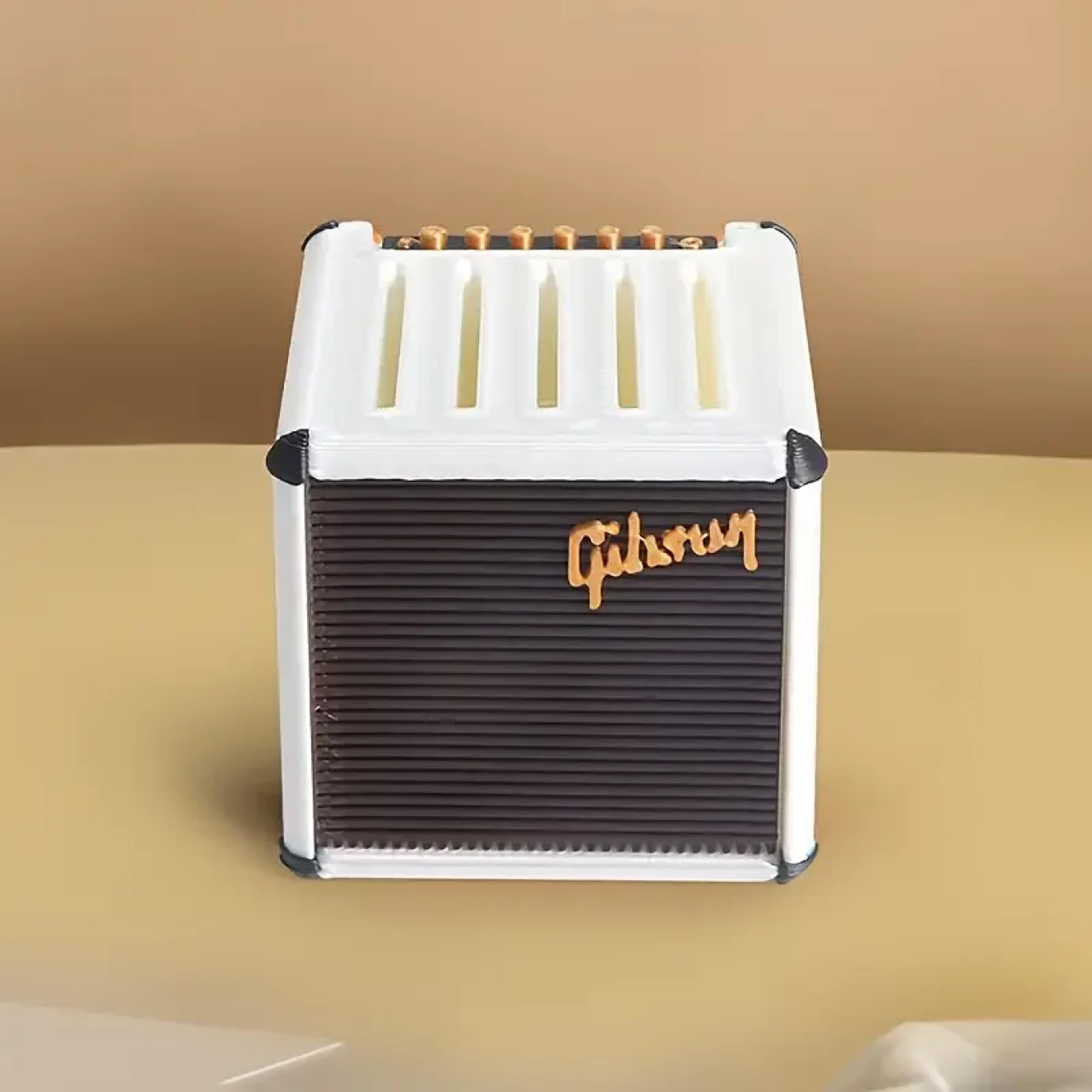 Modern Art Simulated Speakers 3D Printed Music Guitar Bass Pick Storage Box Spacesaving Desktop Orn 3