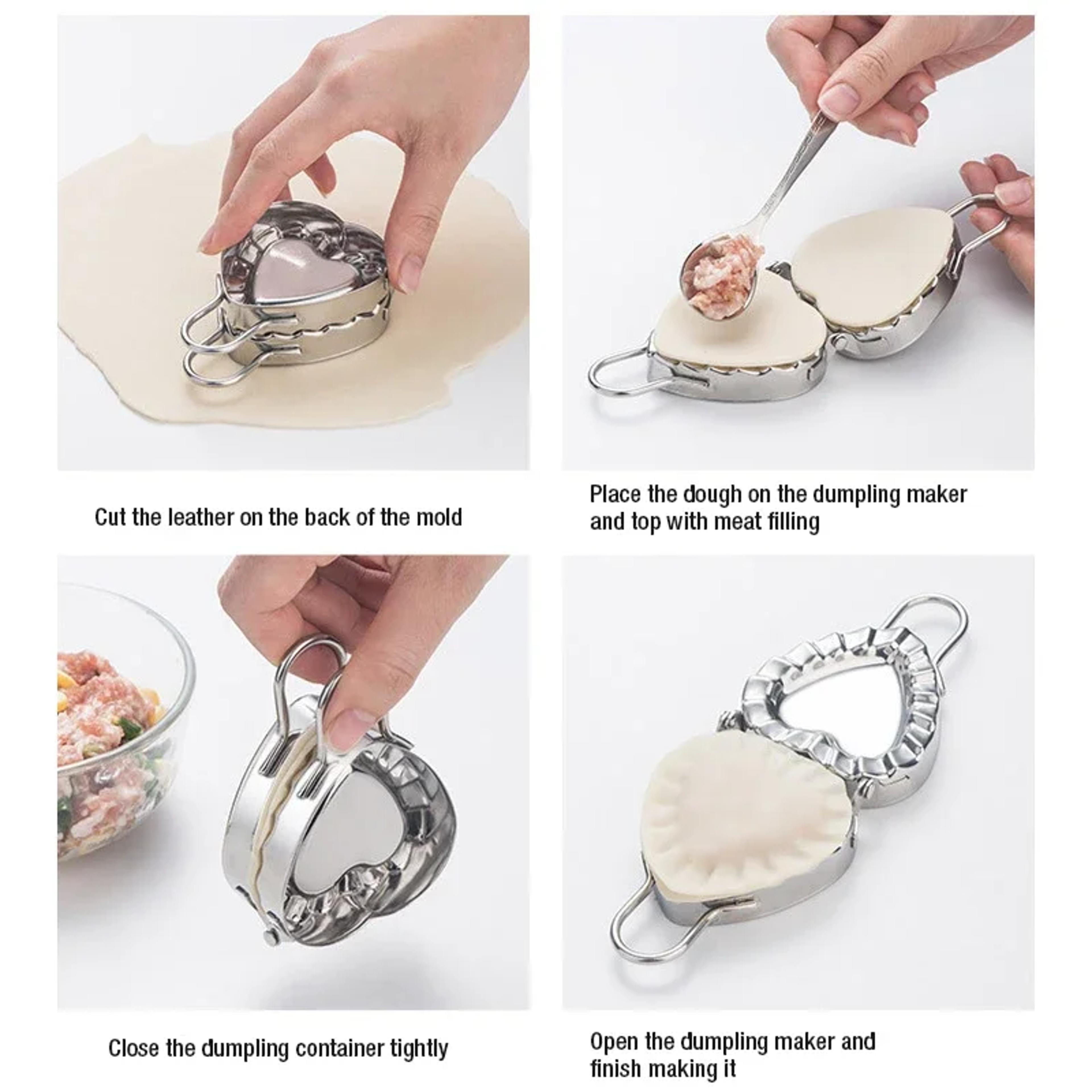 Squareshaped Dumpling Wrapper Cutter Stainless Steel Heartshaped Dumpling Maker Jiaozi Maker Device 1