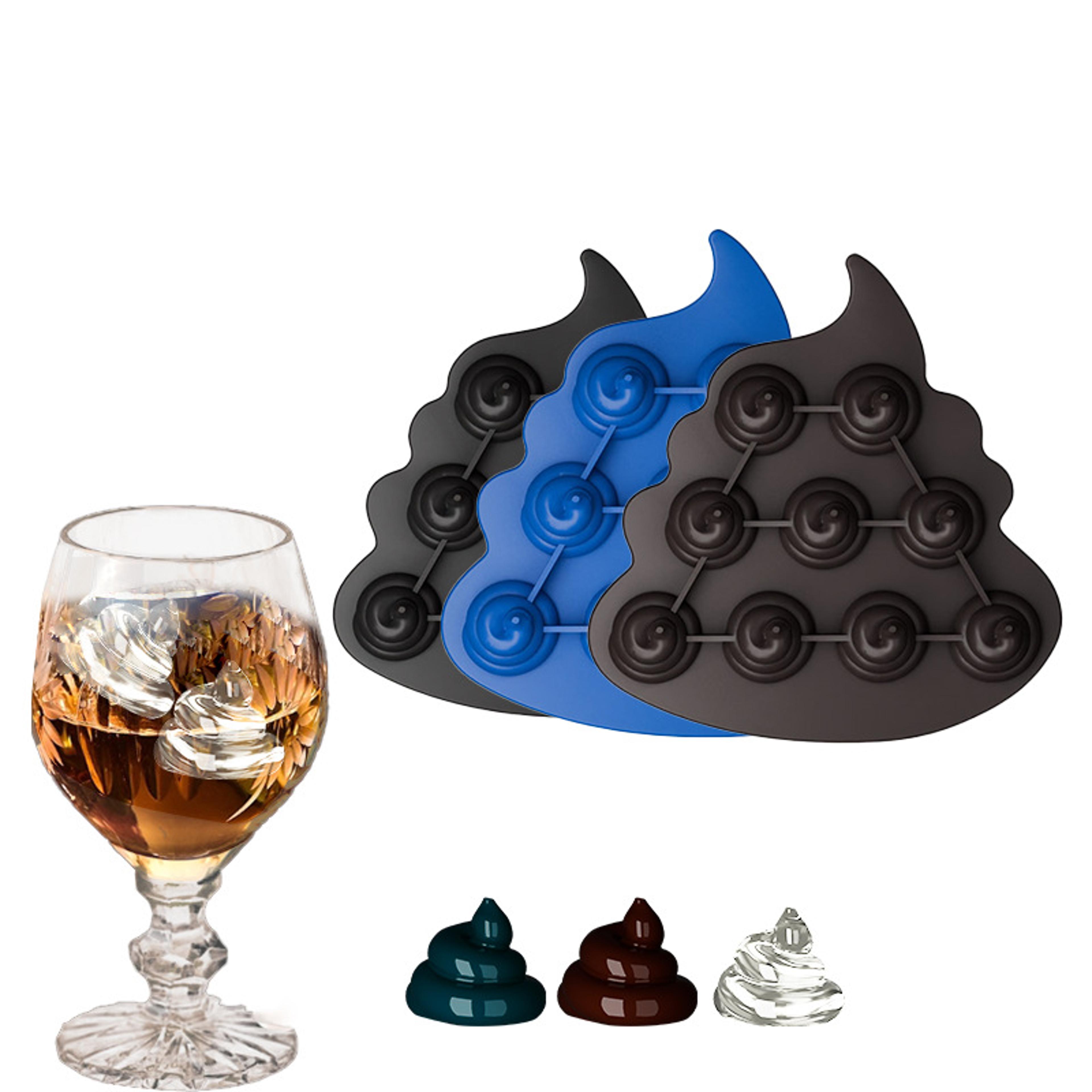 Spoof Funny Silicone Ice Cube Tray Fecal Shape Ice Mold Chocolate Confectionery Whiskey Ice Box 0