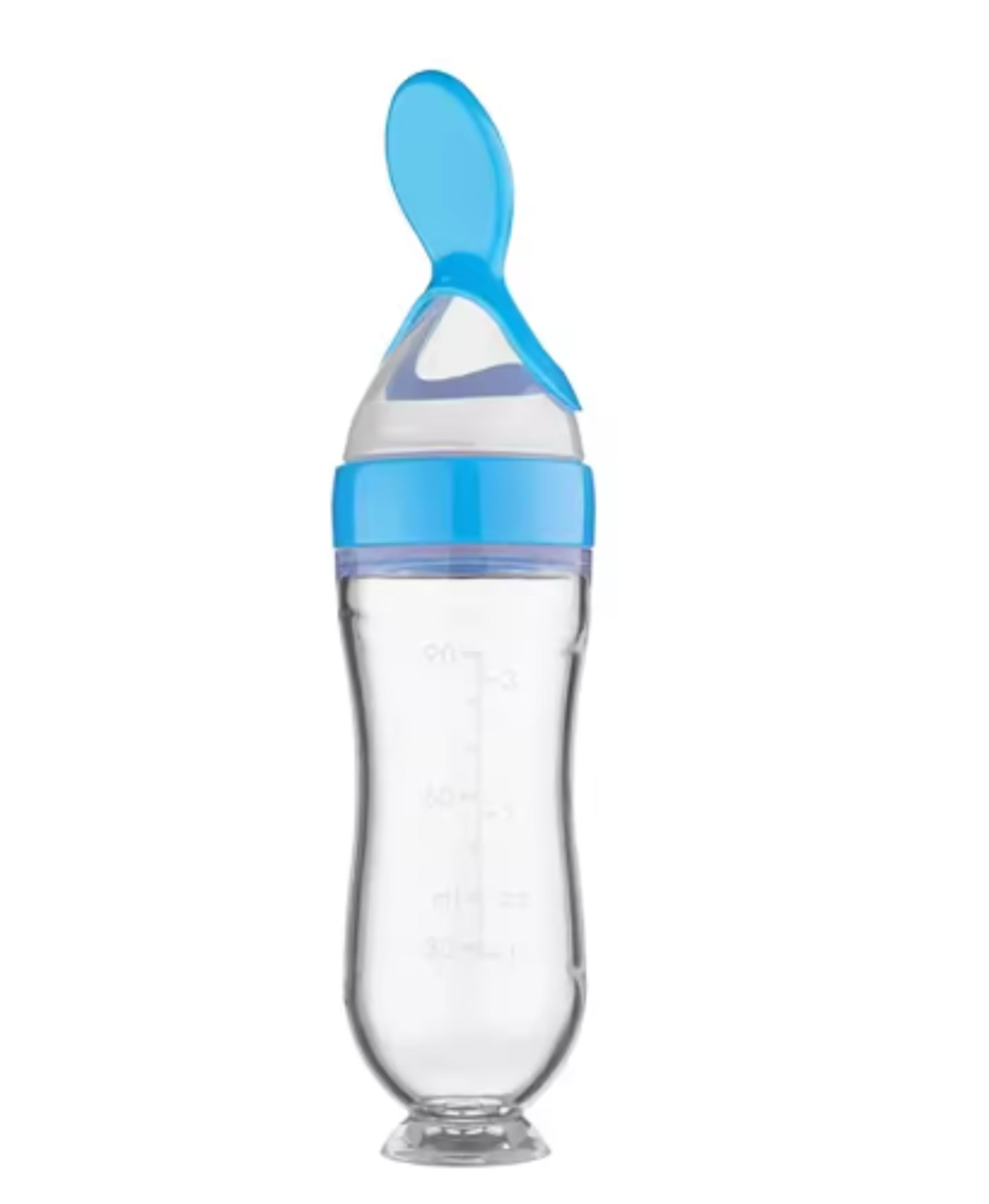 Squeeze Spoon Milk Feeding Bottle Cup Safe Silicone Baby Bottle With Spoon Rice Cereal Food Supplem 6