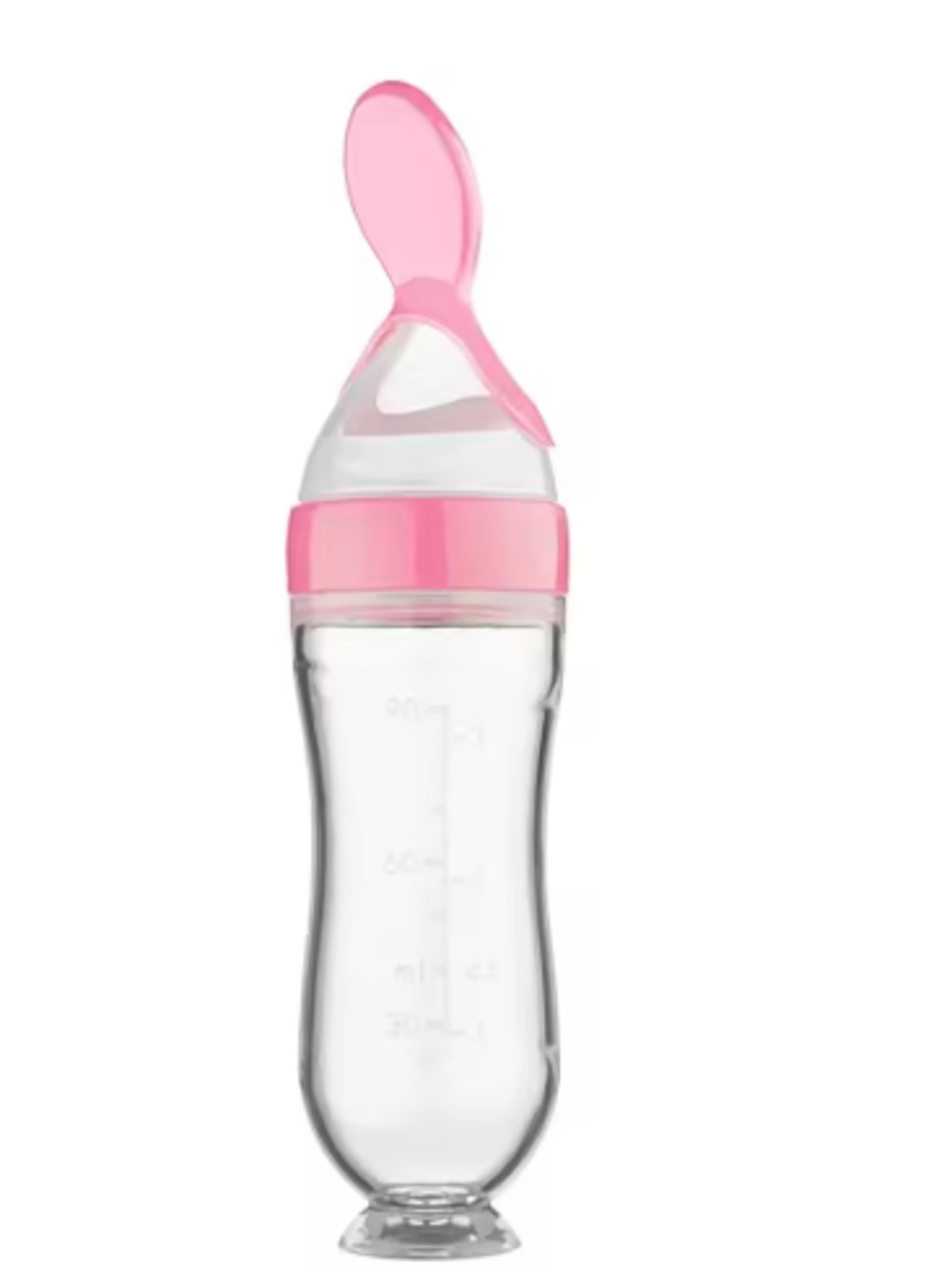 Squeeze Spoon Milk Feeding Bottle Cup Safe Silicone Baby Bottle With Spoon Rice Cereal Food Supplem 7