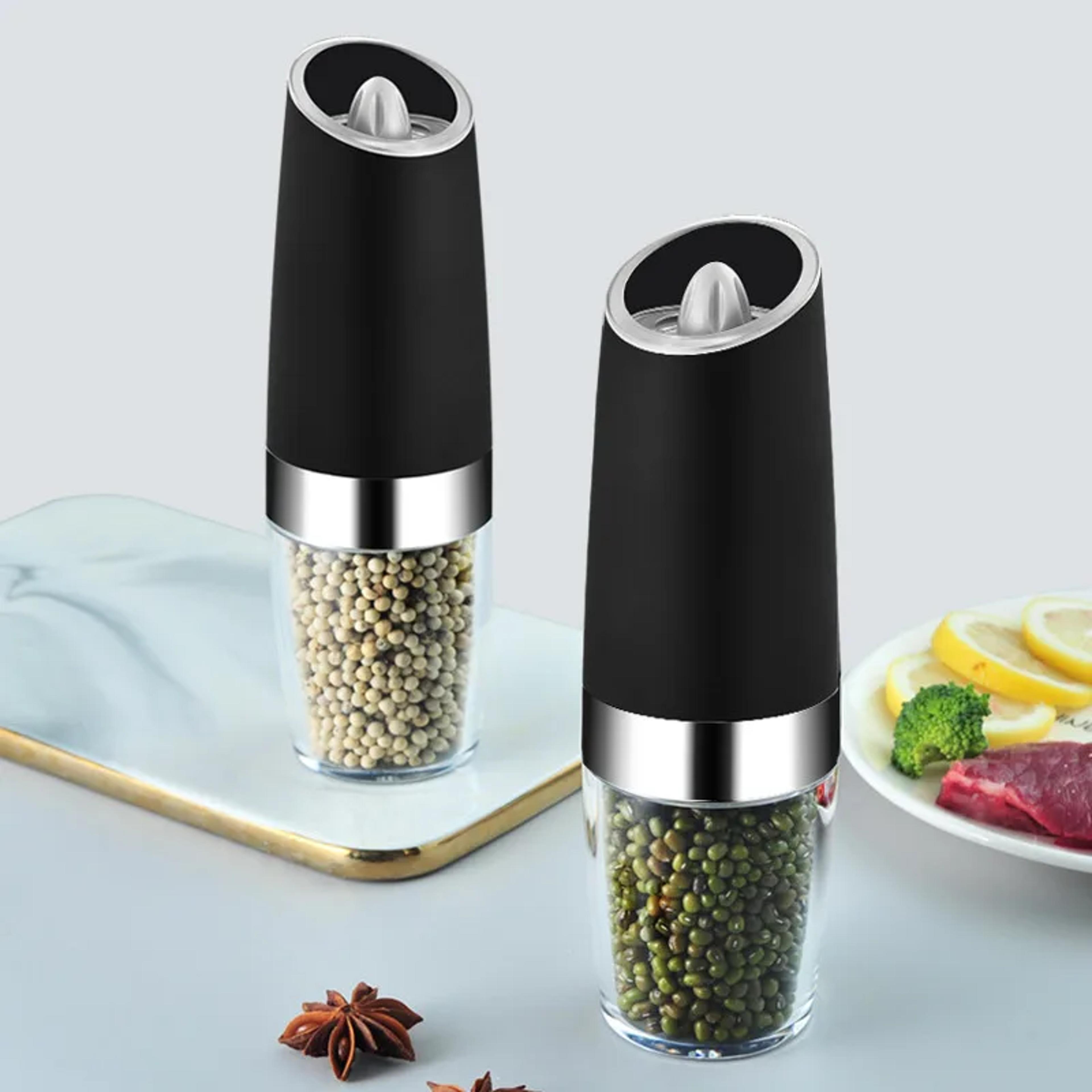Electric Stainless Steel Salt Pepper Mill Grinder Gravity Operated LED Light Kitchen Spice Tools Se 4