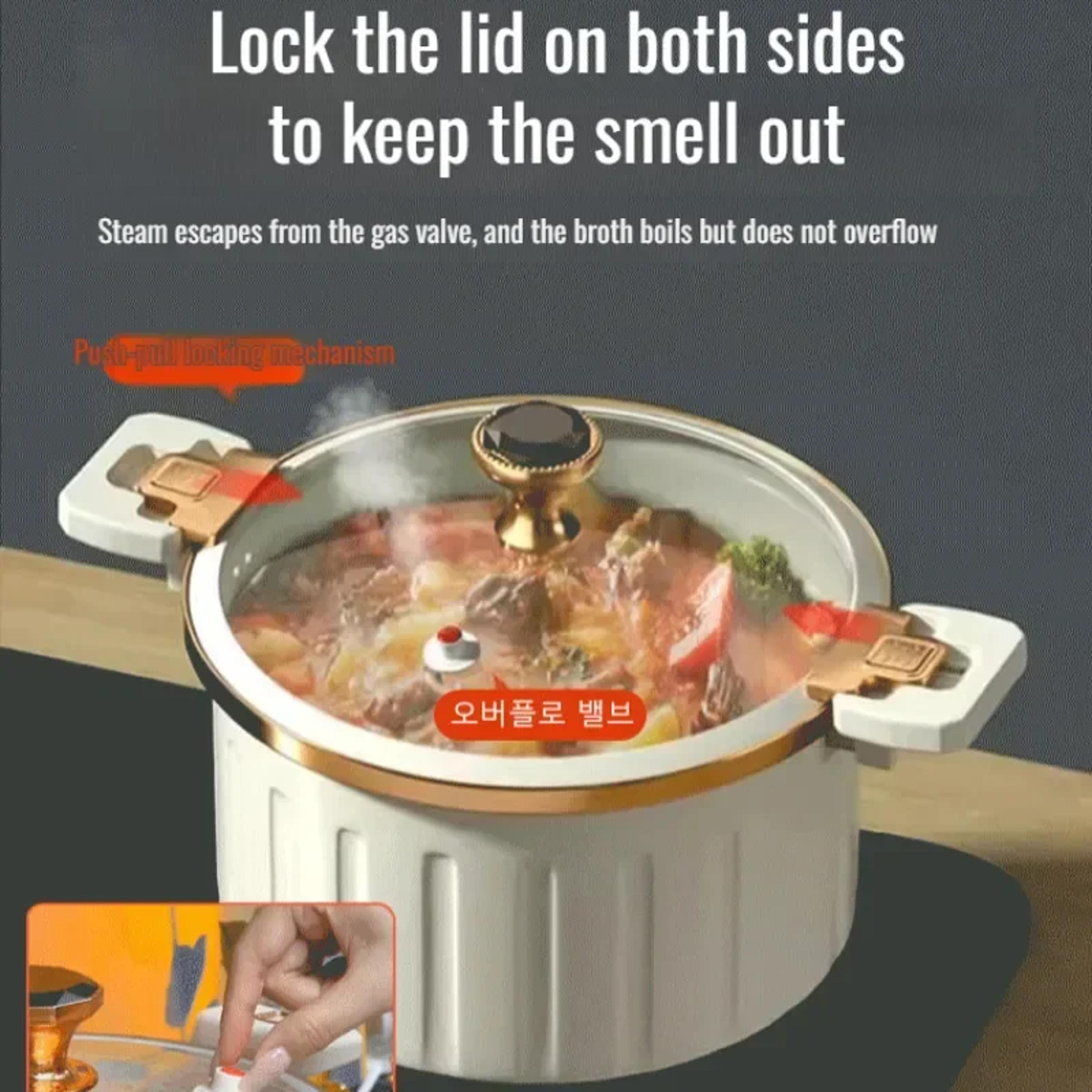 Household Micro Pressure Cooker Large Capacity Cooking Pot With Double Ear Nonstick Soup Pot 1
