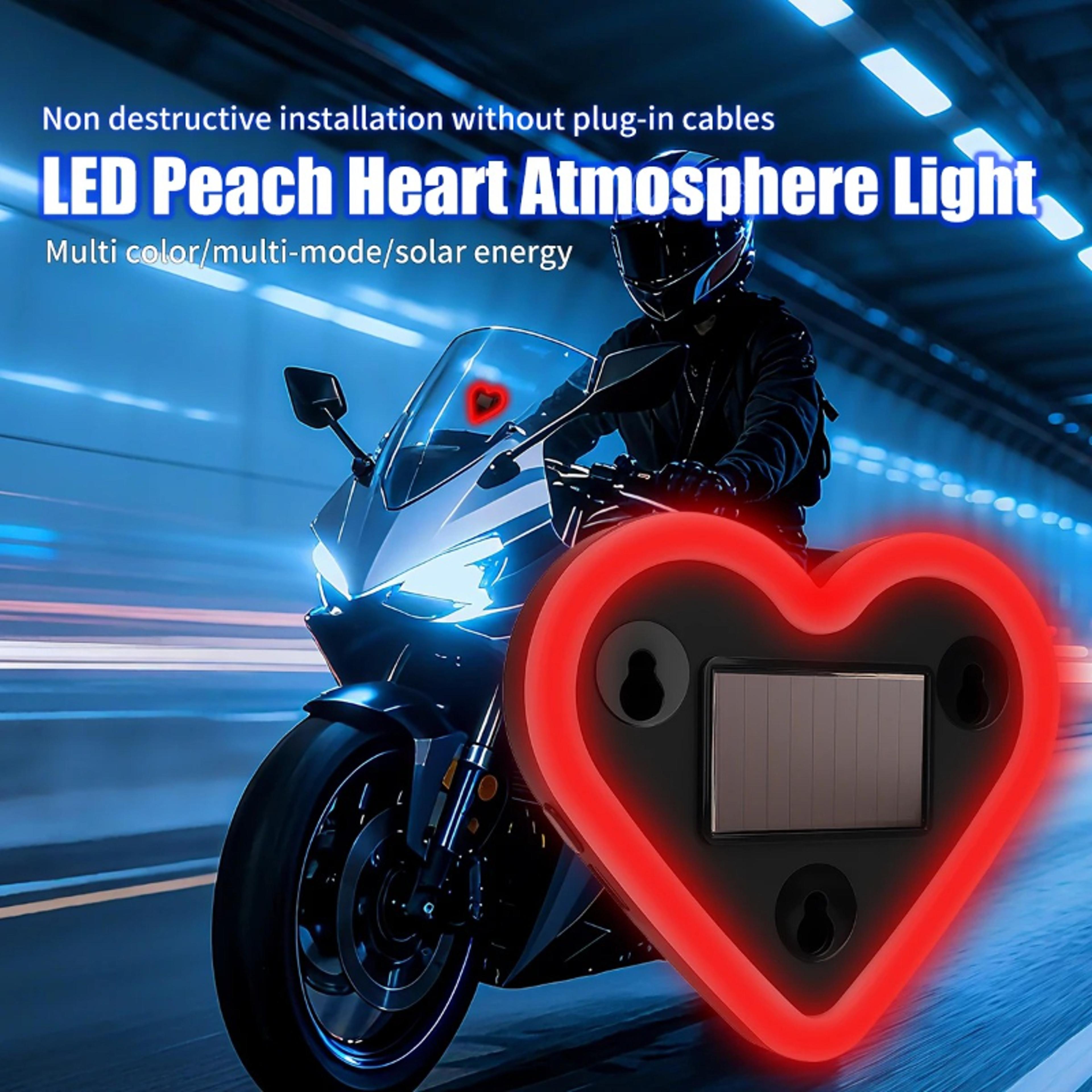 Solar LED Triangular Love Light Car Interior Neon Atmosphere Decoration For Motorcycle 1
