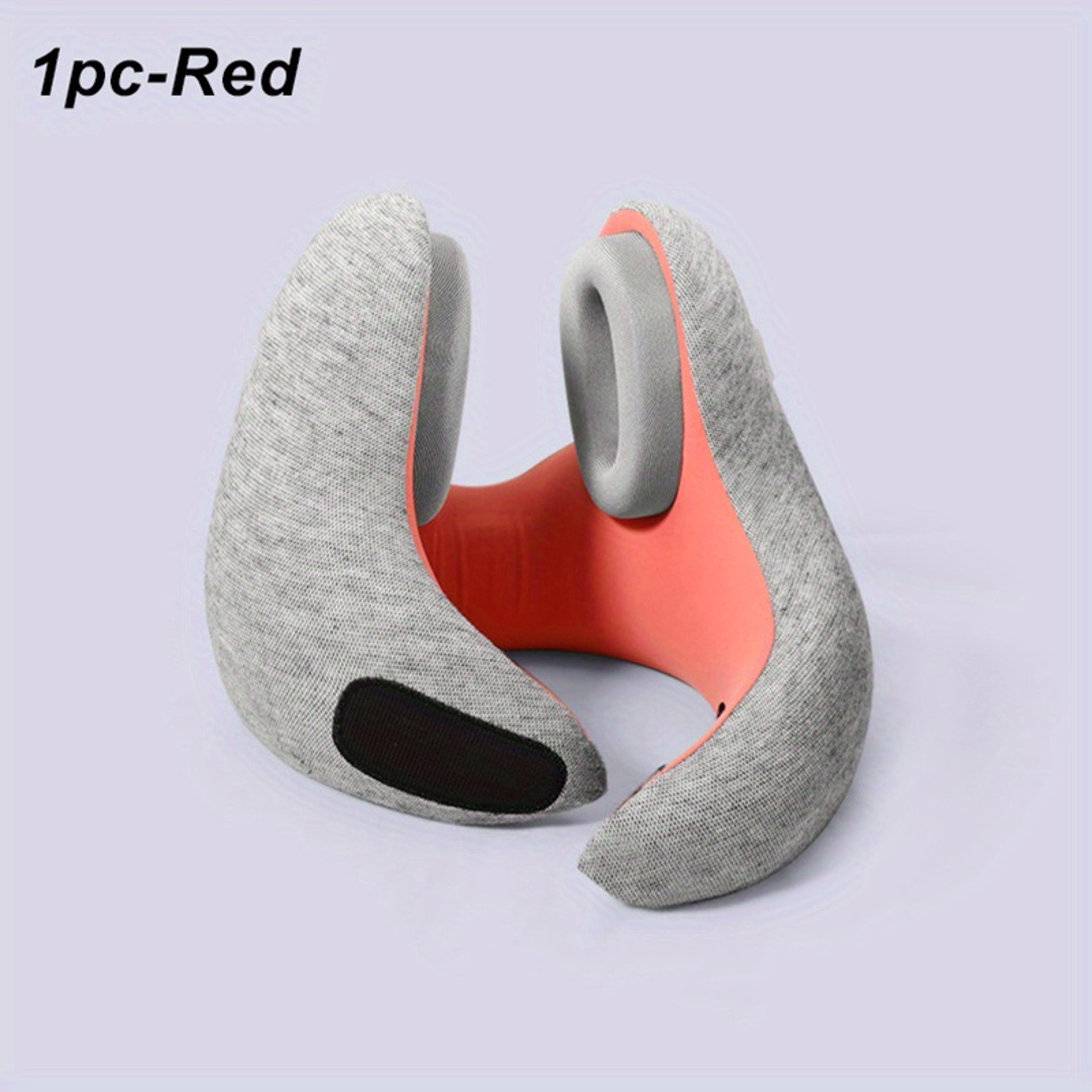 Magnetic Clasp Travel Neck Pillow With Ear Covers 3D Memory Foam UShape Neck Support 5