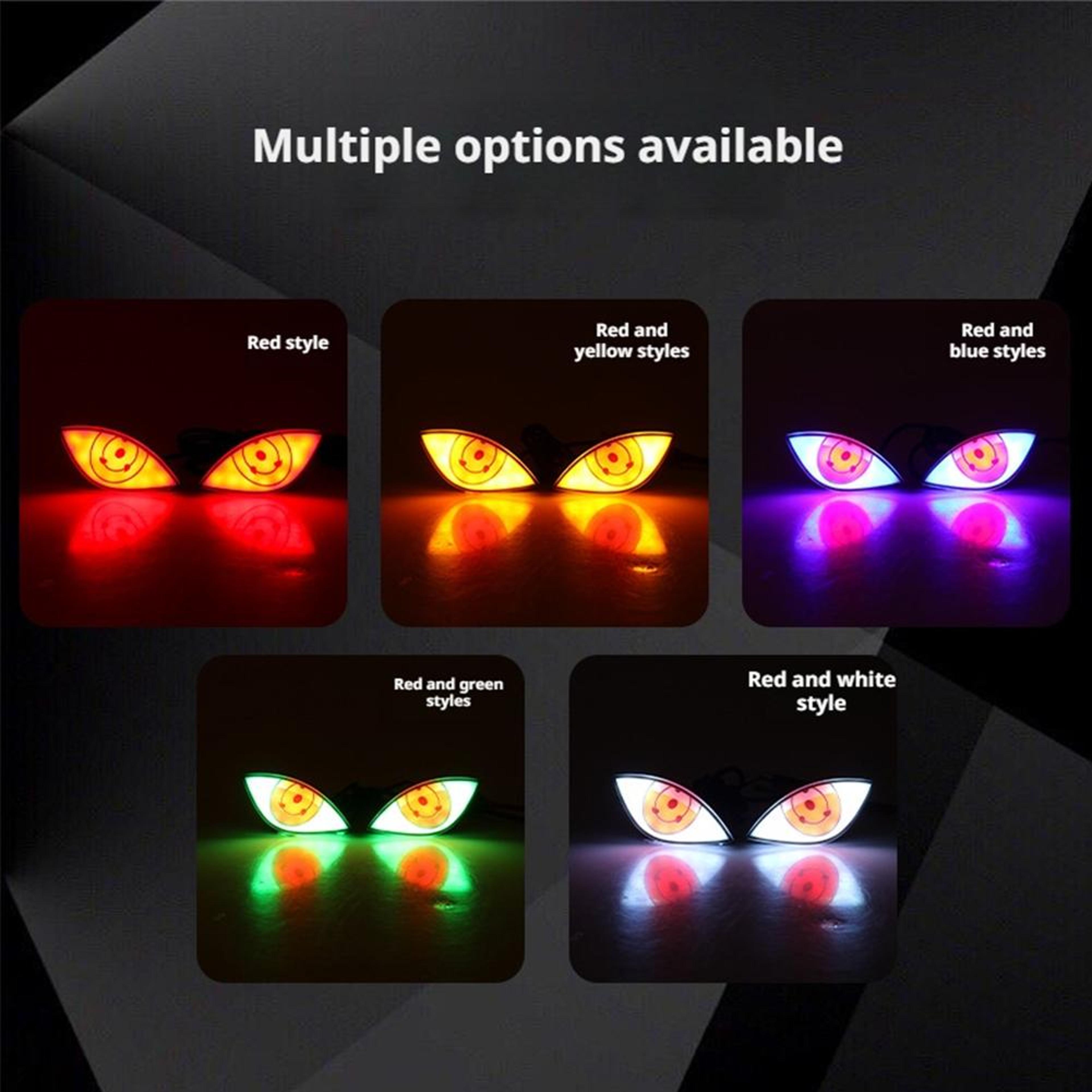 Creative Car Decoration Motorcycle LED License Plate Light Devils Eyes Tail Signal Lamp 3
