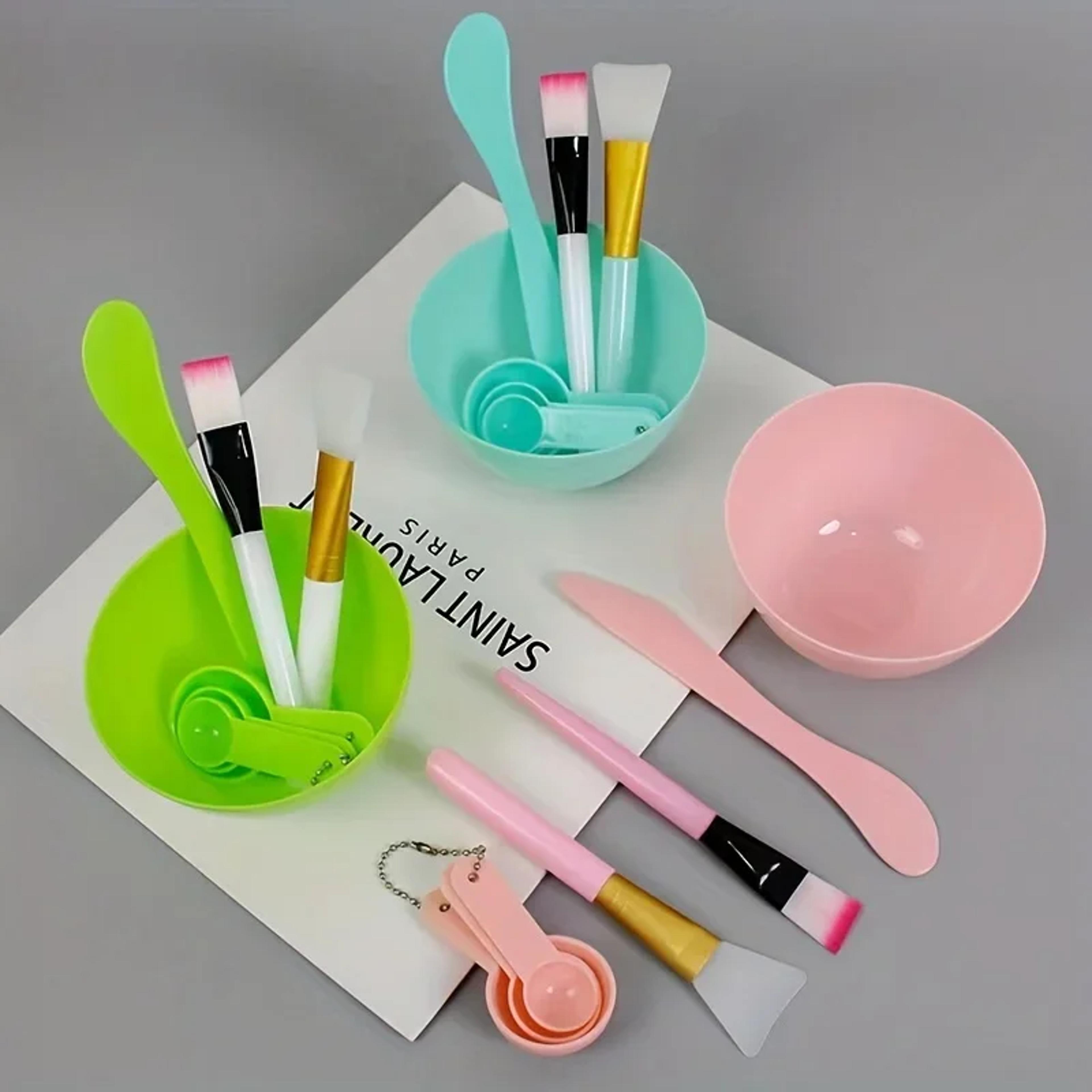 Facial Mask Bowl Stick Silicone Spatula Soft Face Brushes Spoons Set 1