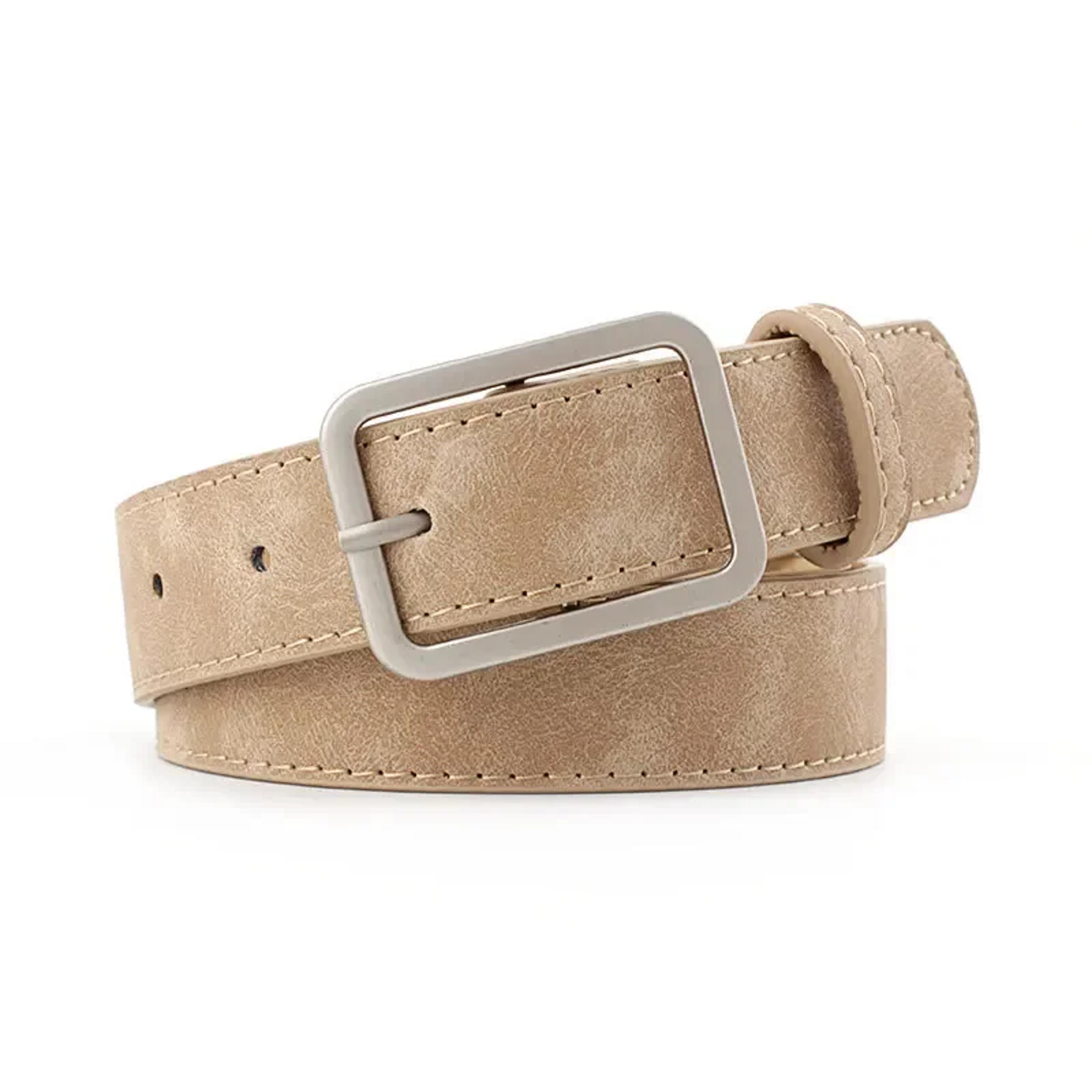 Silver Buckle Leather Belts For Jeans Fashion Square Pin Buckles Belts Women Waistbands Student Str 7