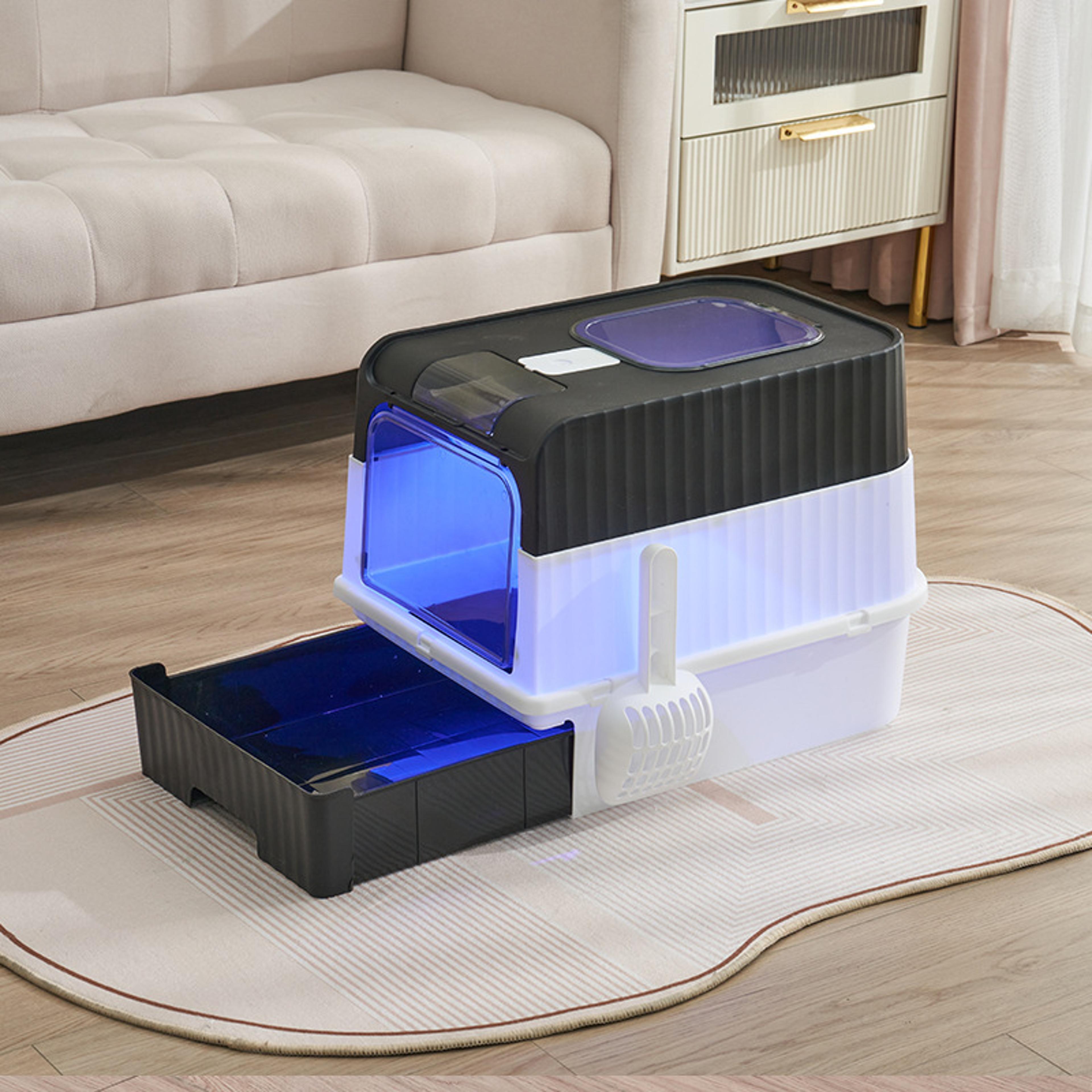 Fully Enclosed Spill Proof Deodorant Cat Toilet Pet Litter Box Kitten Anti Splash Plastic Sandbox B 6