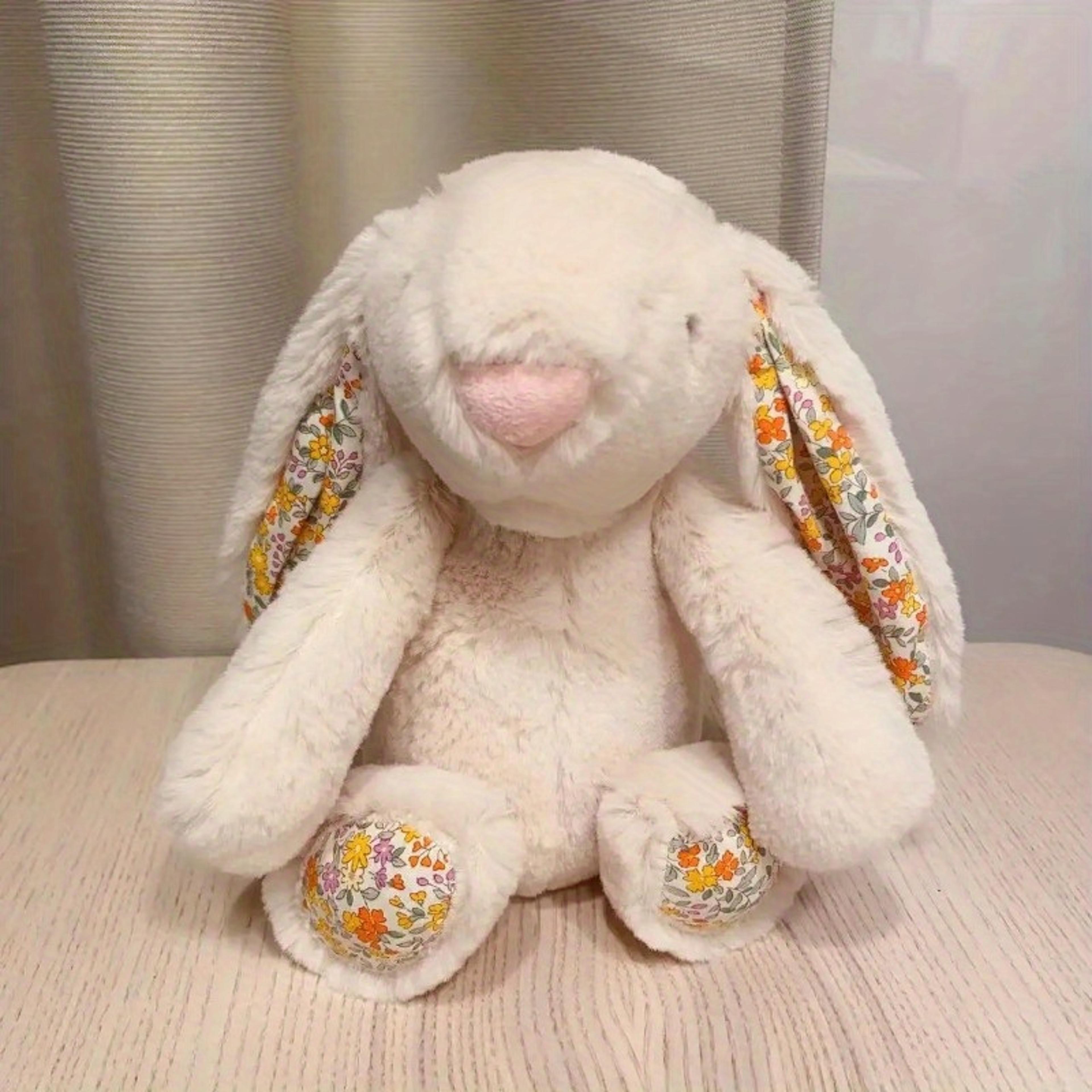 creative soft stuffed animal, cute sitting long ear rabbit plush doll gift